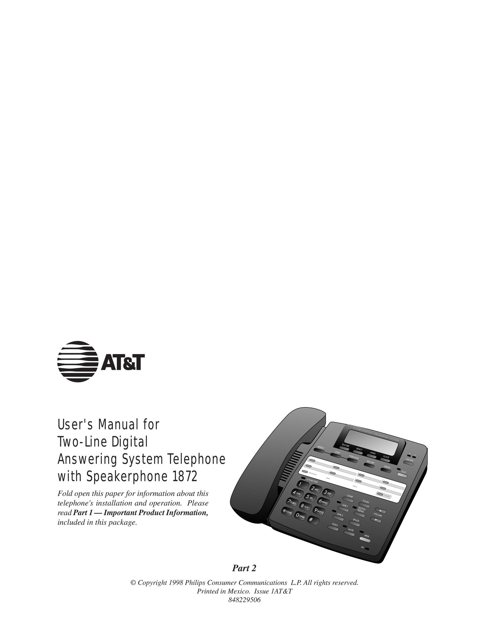 AT&T 1872 Conference Phone User Manual (Page 1)