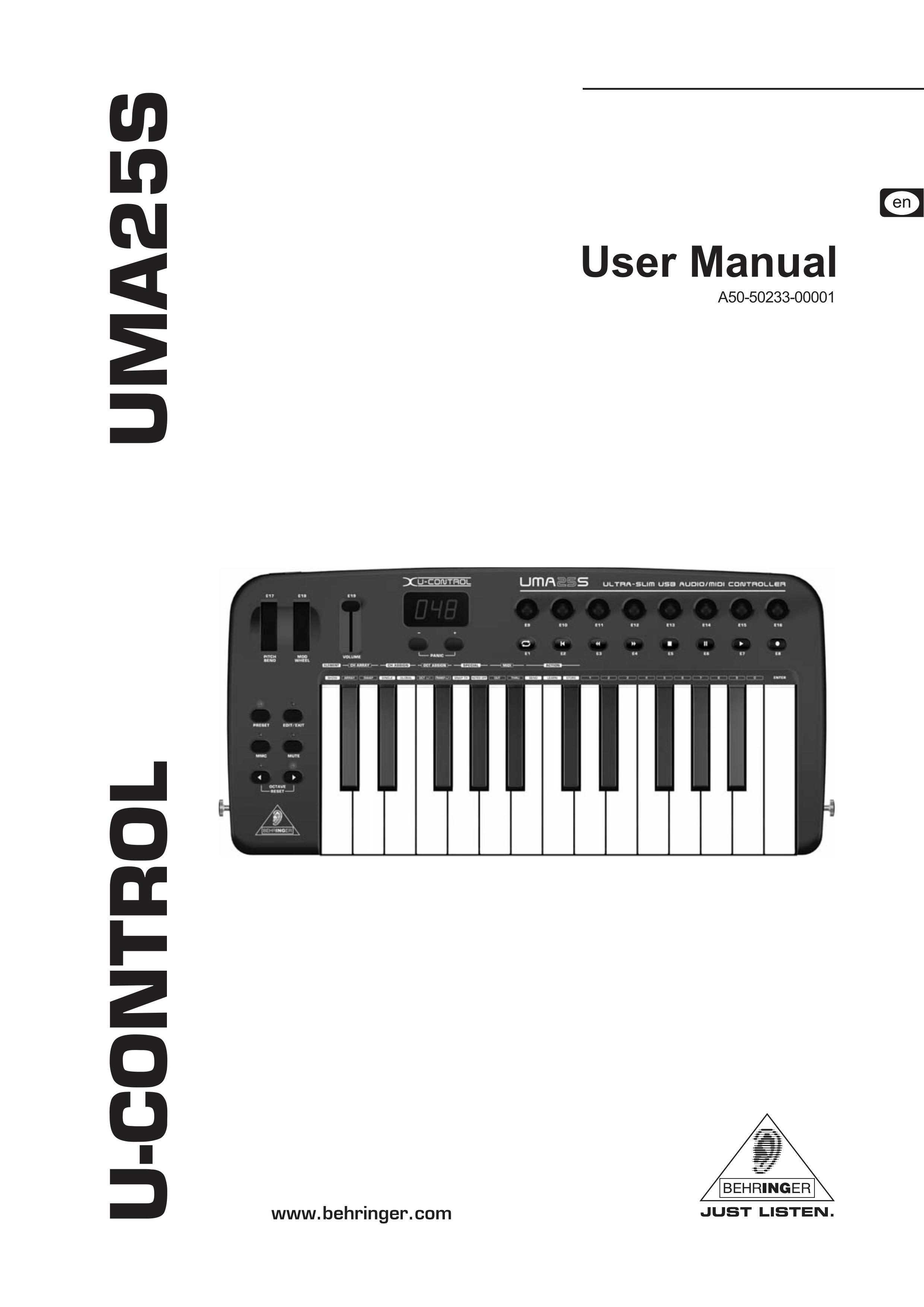 Behringer UMA25S Electronic Keyboard User Manual (Page 1)