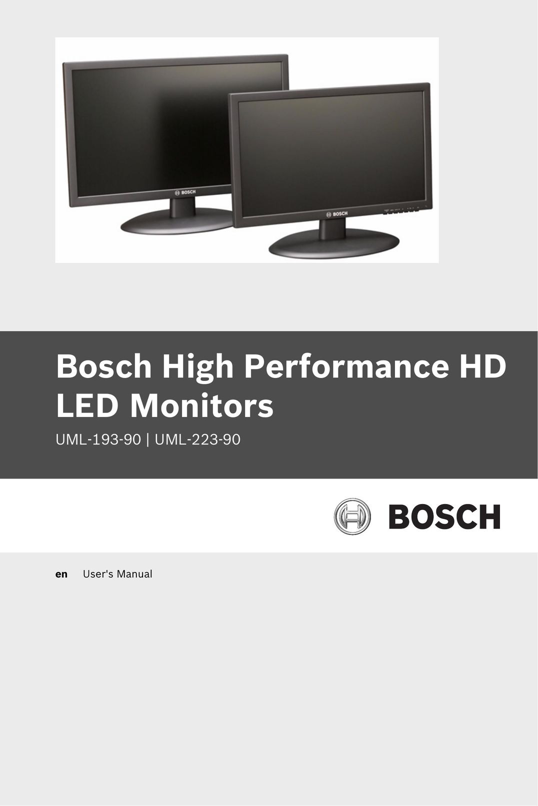 Bosch Appliances UML-193-90 Computer Monitor User Manual (Page 1)