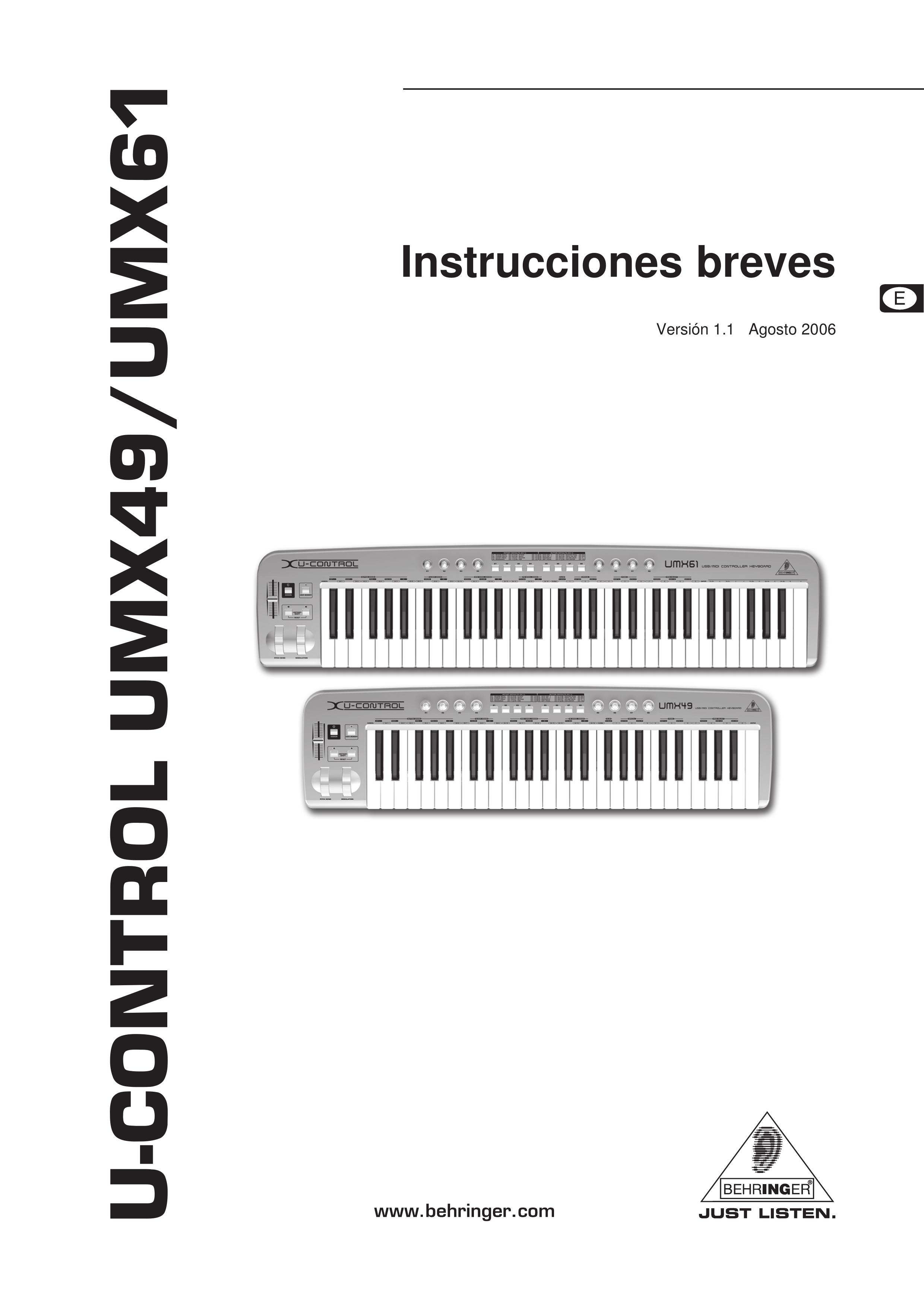 Behringer UMX61 Electronic Keyboard User Manual (Page 1)