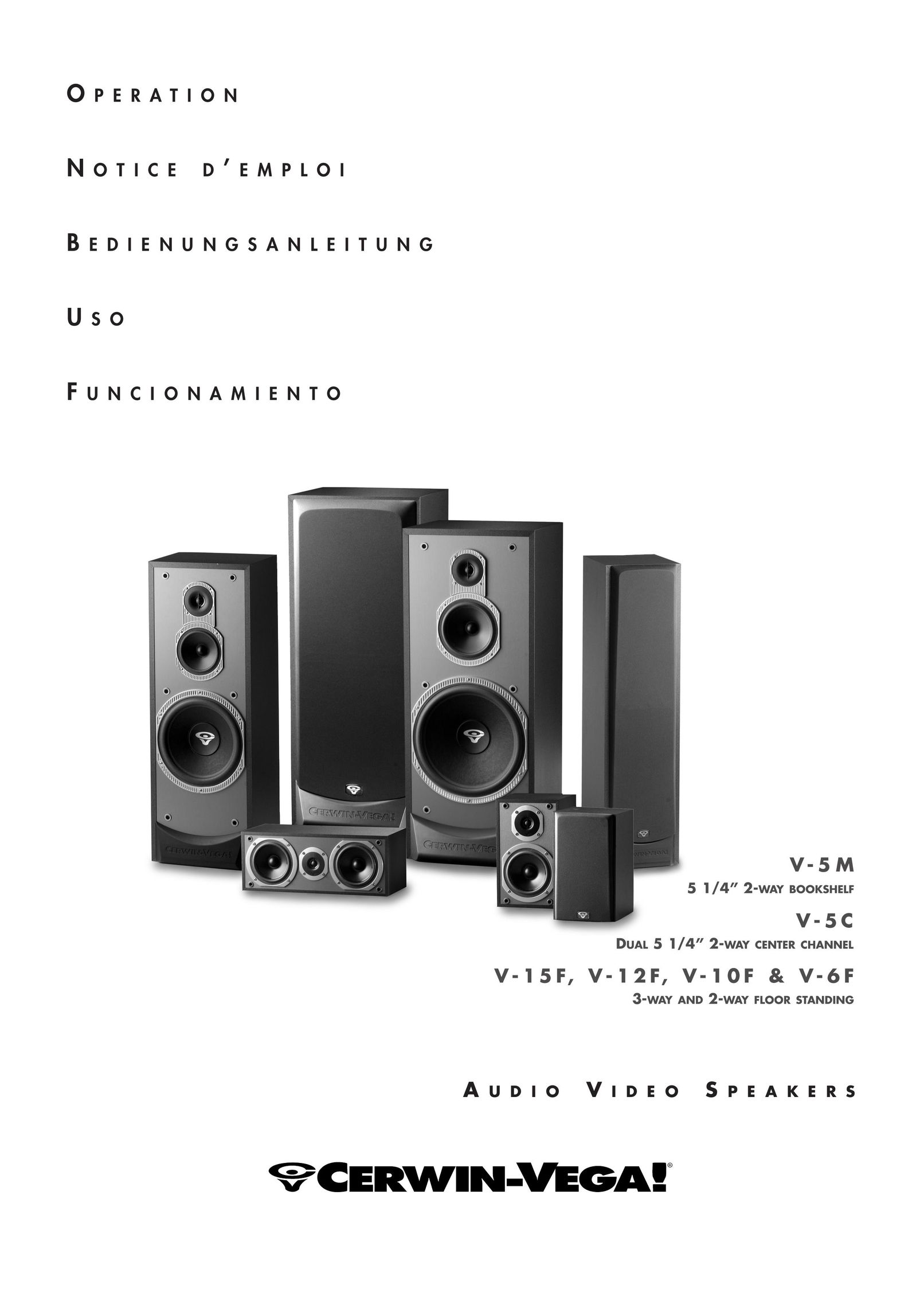 Cerwin-Vega V - 1 0 F Home Theater System User Manual (Page 1)