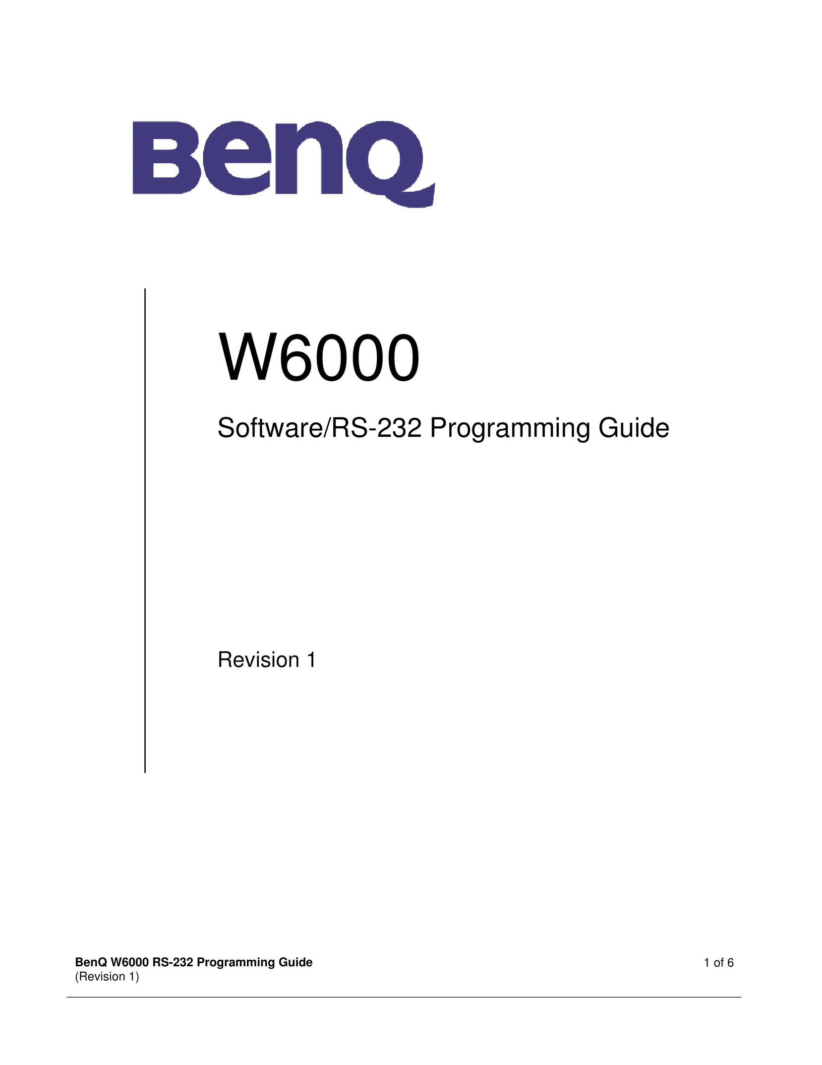 BenQ W6000 Speaker System User Manual (Page 1)
