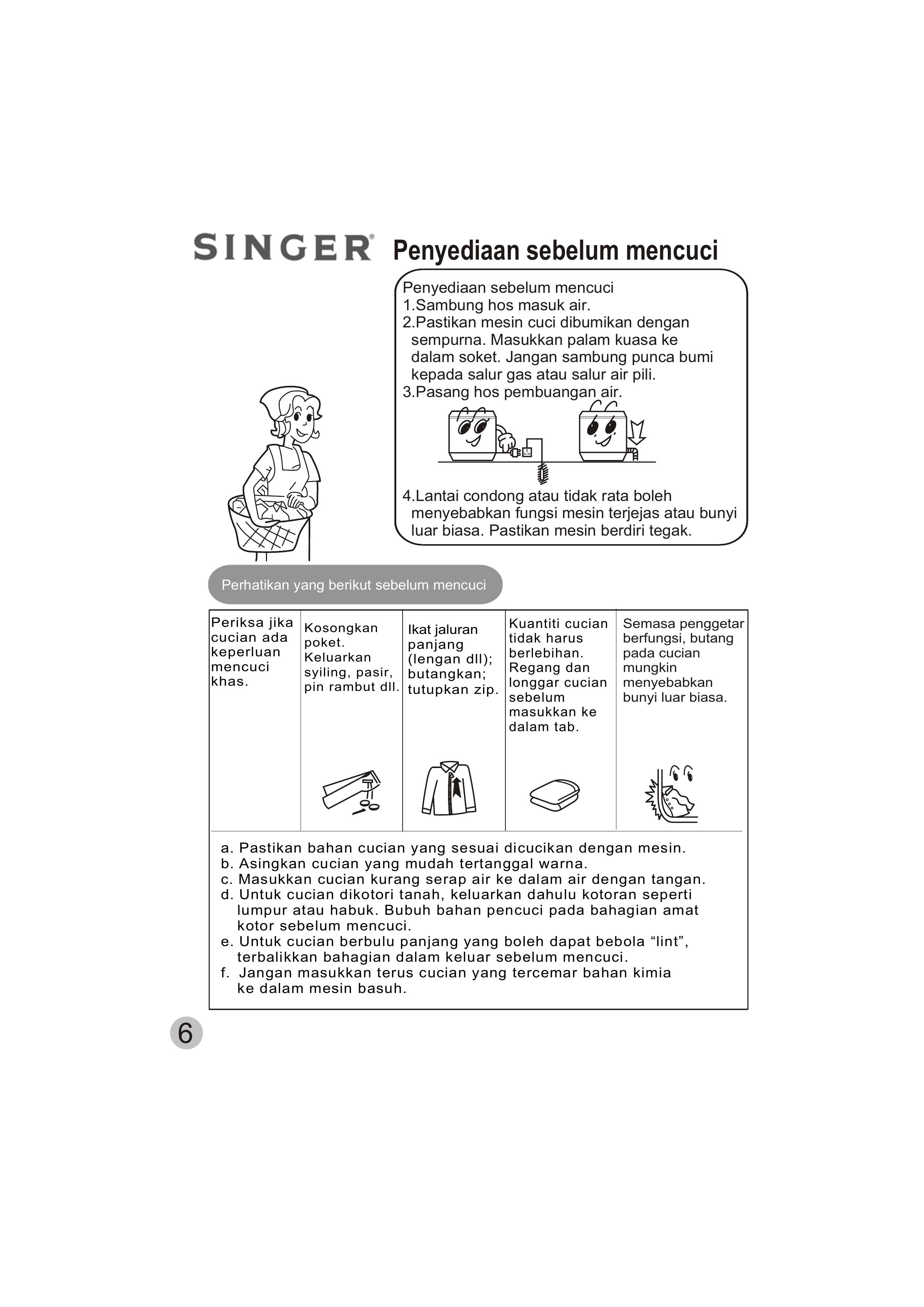 Singer WT5113 Washer/Dryer User Manual (Page 24)