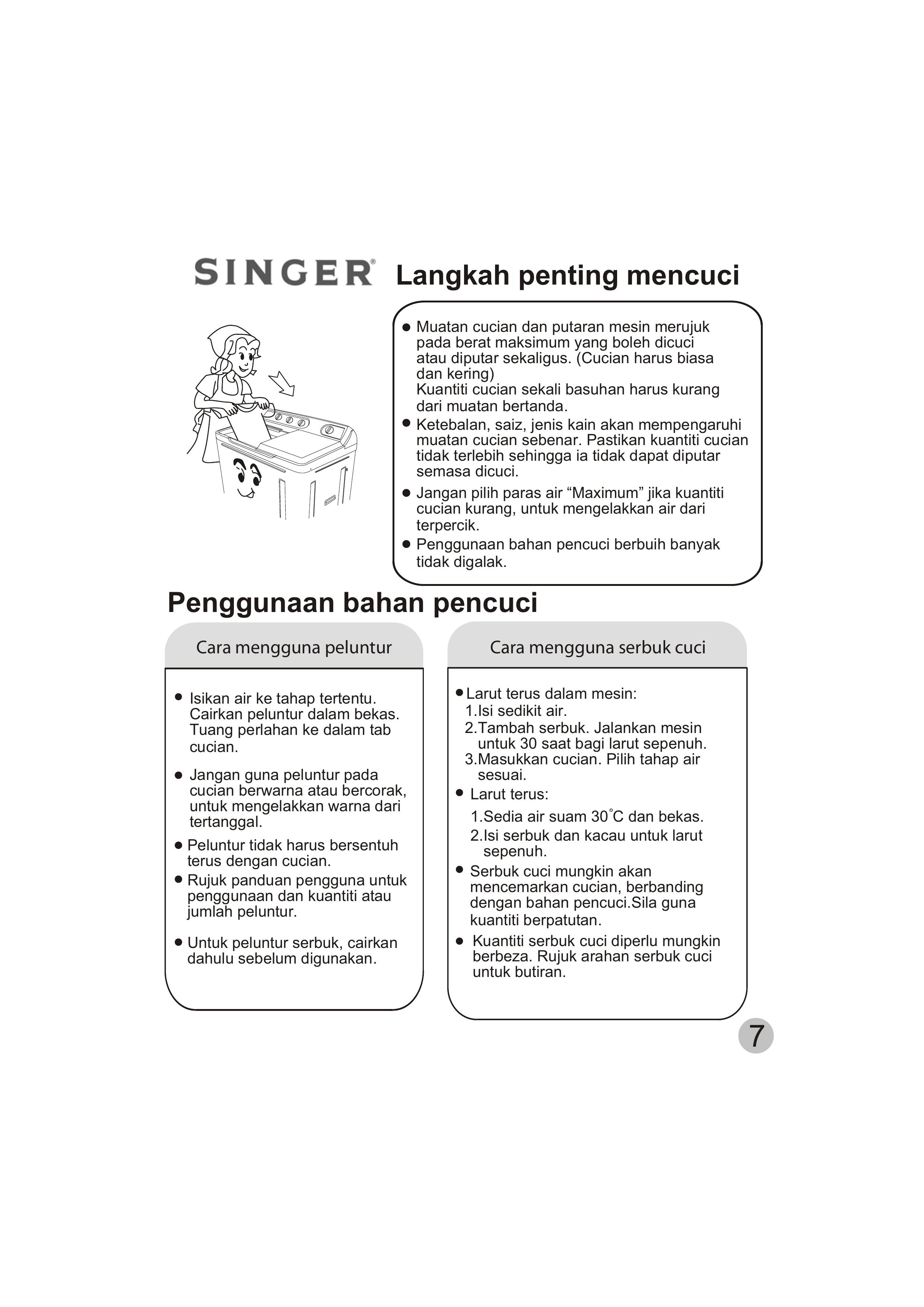 Singer WT5113 Washer/Dryer User Manual (Page 25)