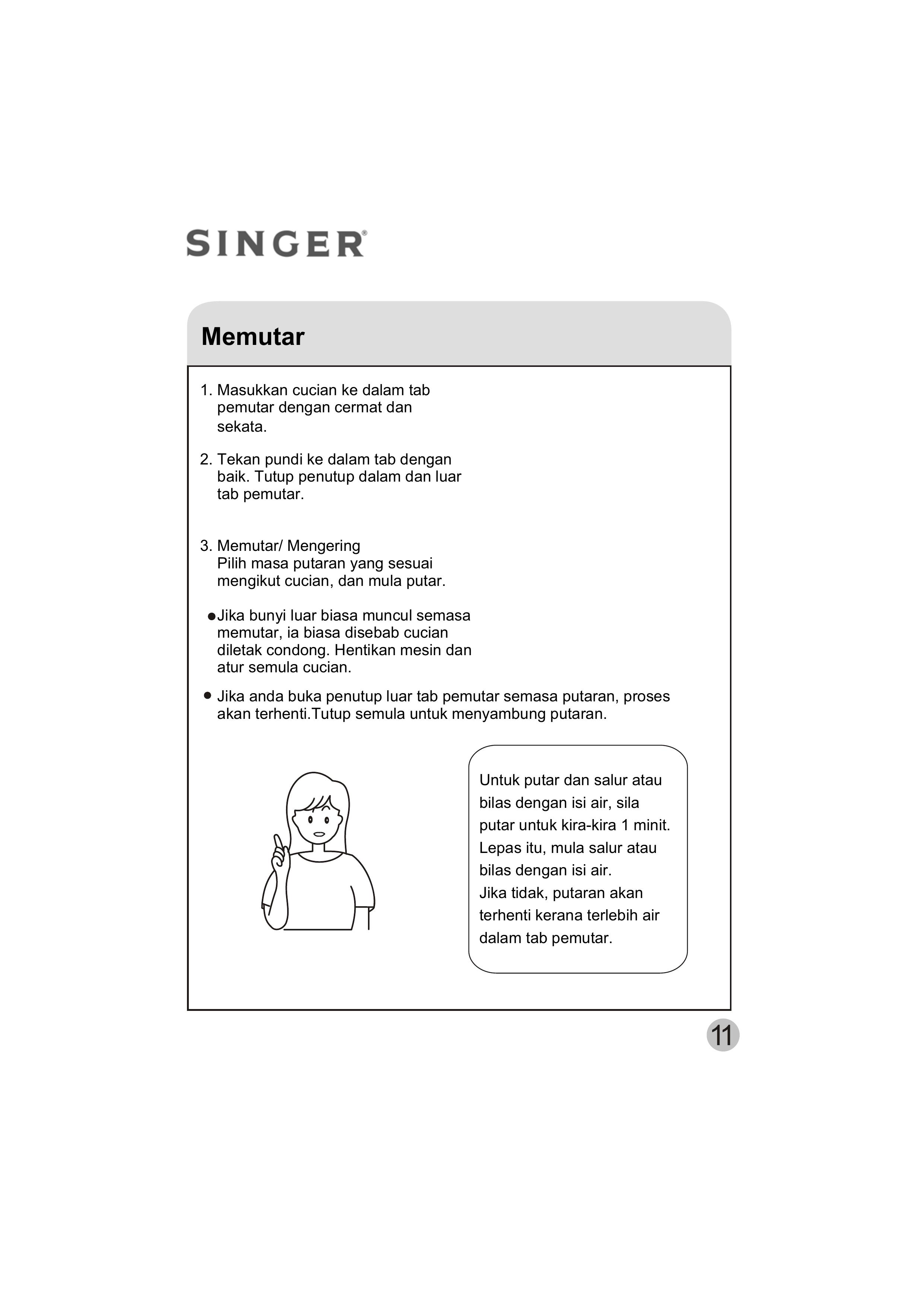 Singer WT5113 Washer/Dryer User Manual (Page 29)