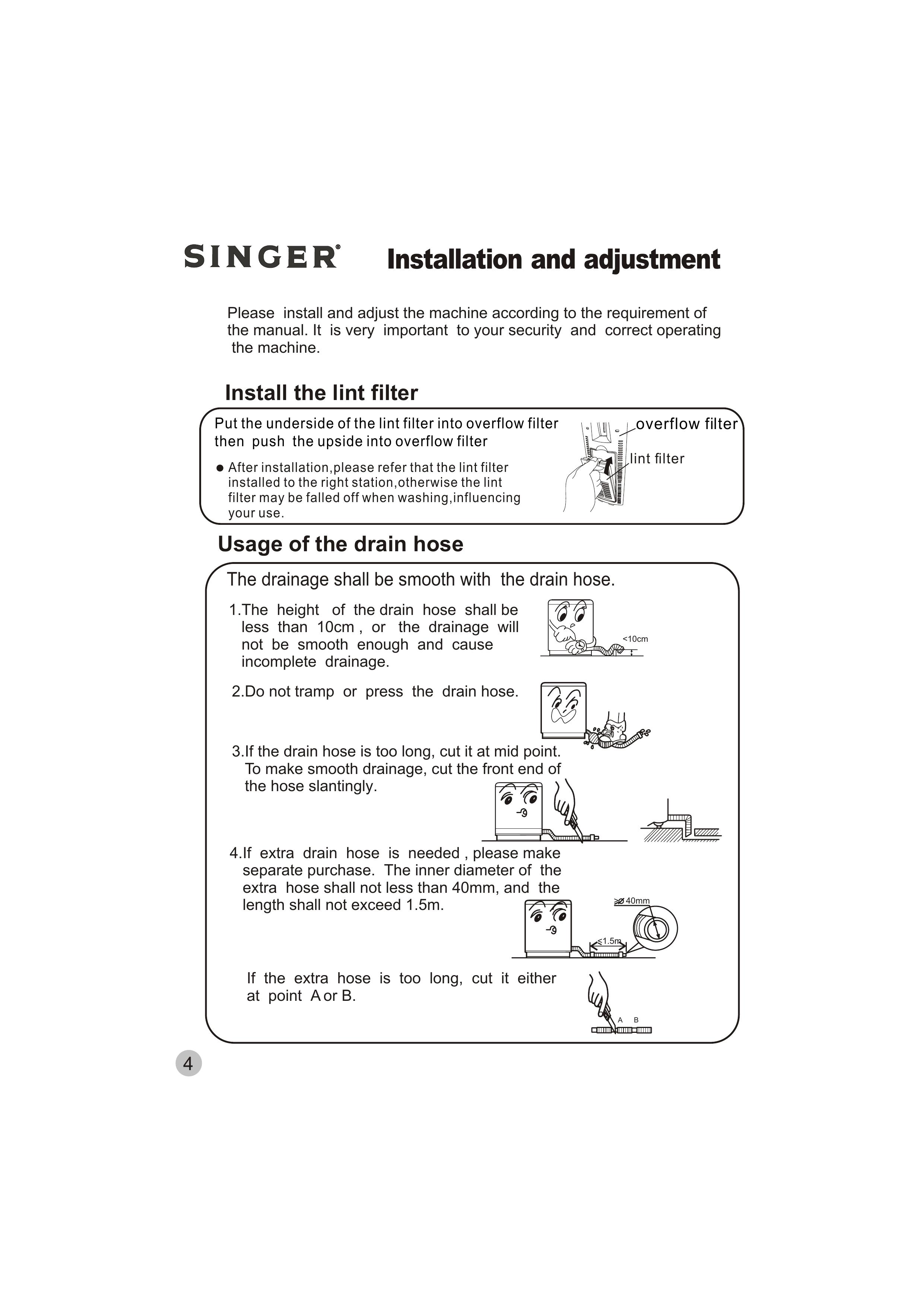 Singer WT5113 Washer/Dryer User Manual (Page 5)
