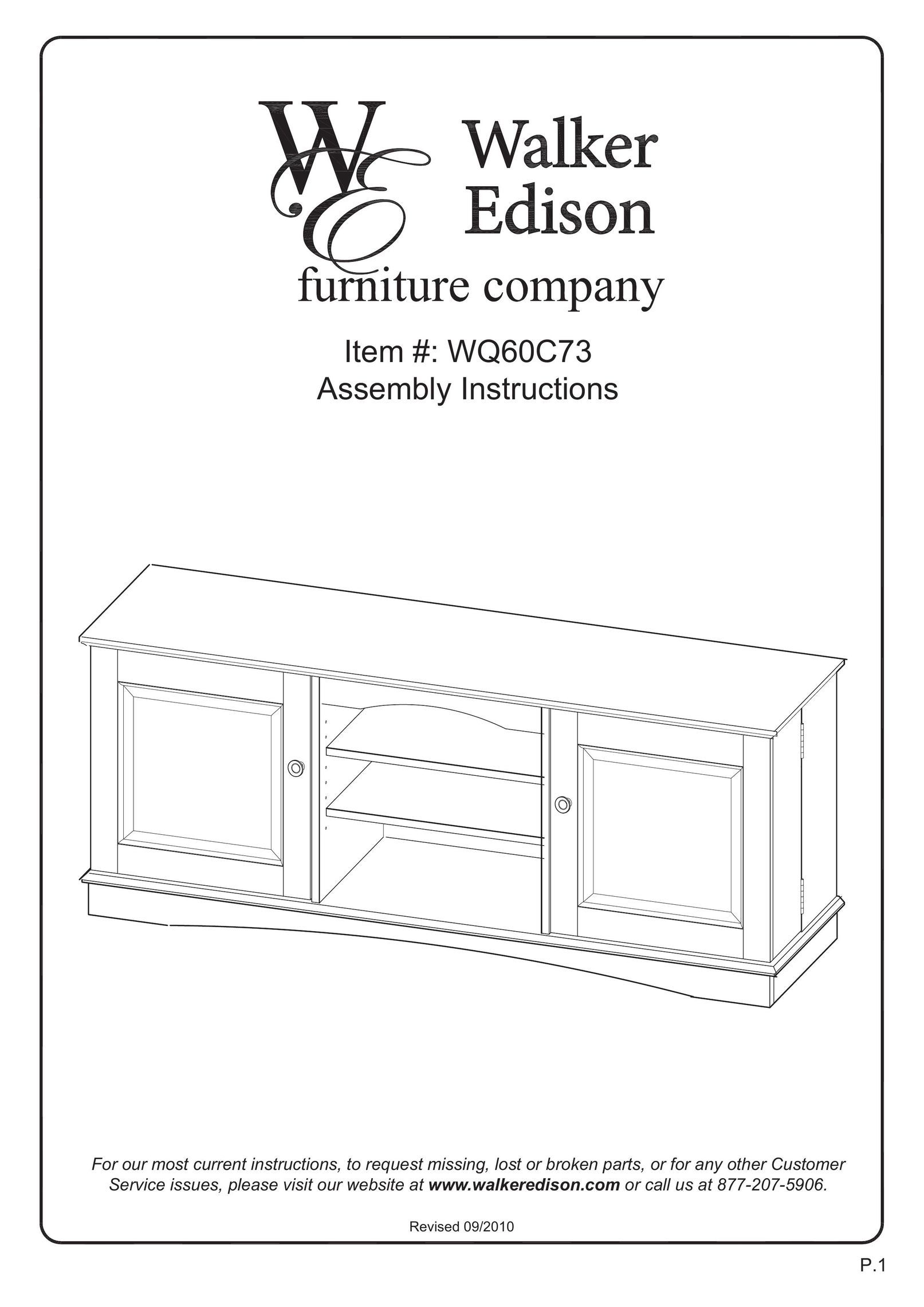 Walker WQ60C73TB Indoor Furnishings User Manual (Page 1)