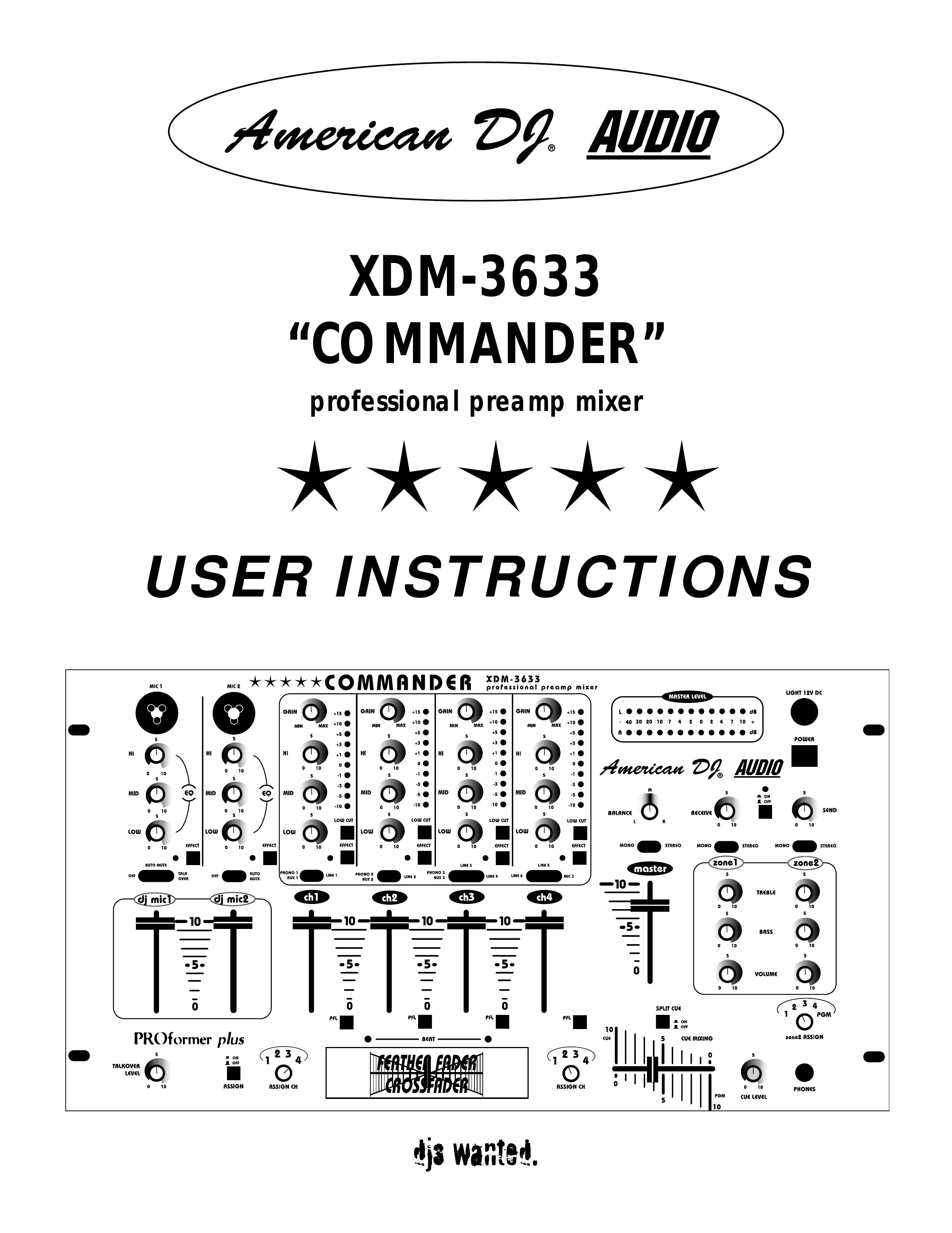 American Audio XDM-3633 Musical Instrument User Manual (Page 1)