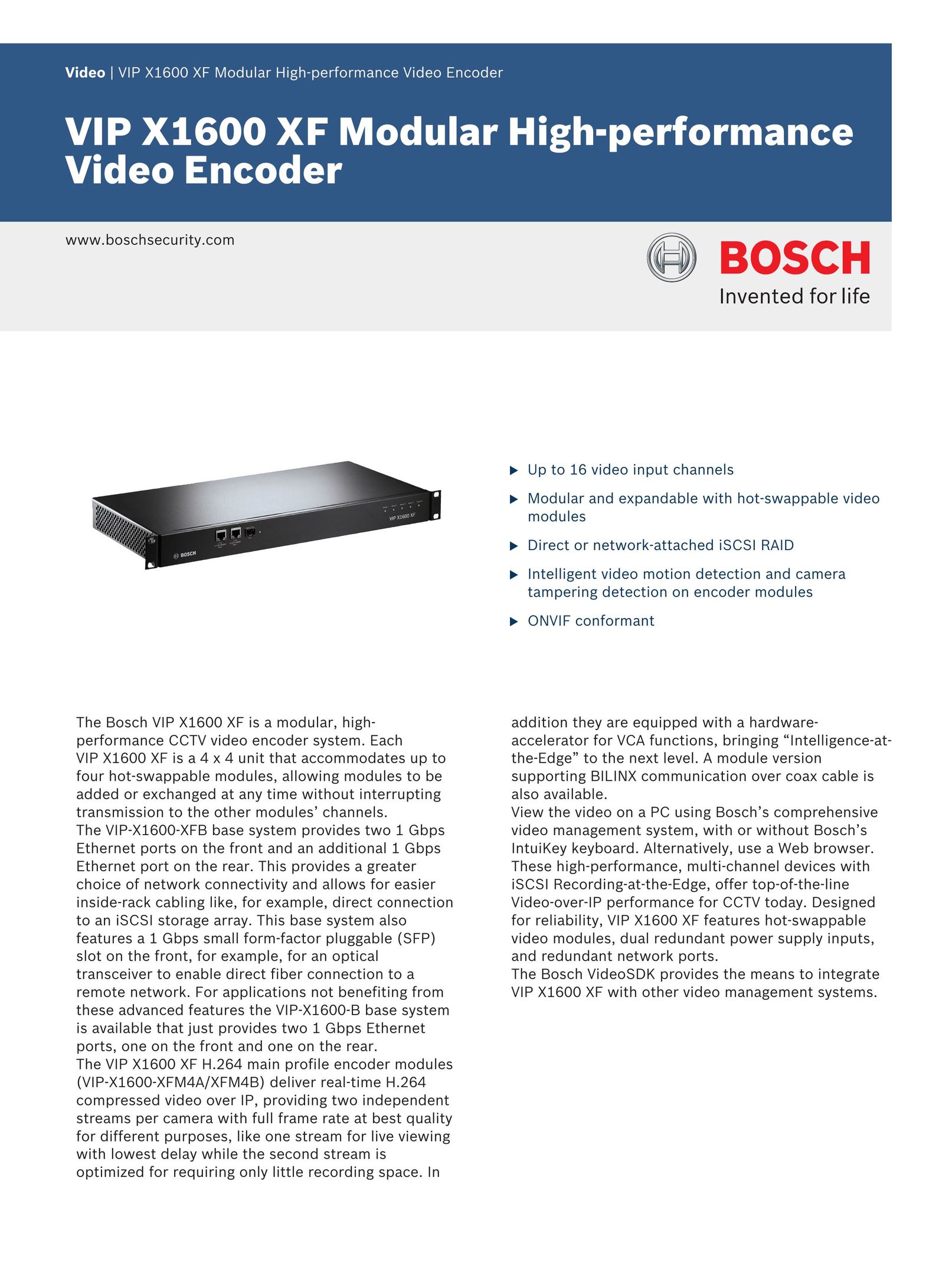 Bosch Appliances XF Car Video System User Manual (Page 1)