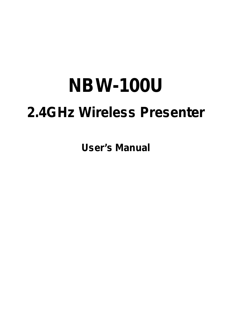 NBW-100U (Page 1)