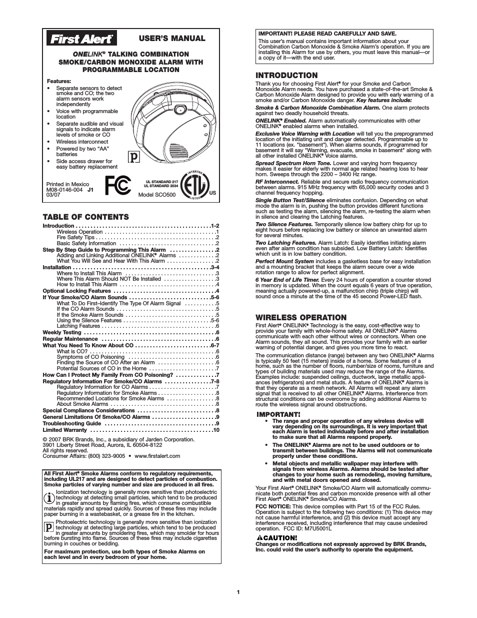 ONELINK SCO500 (Page 1)
