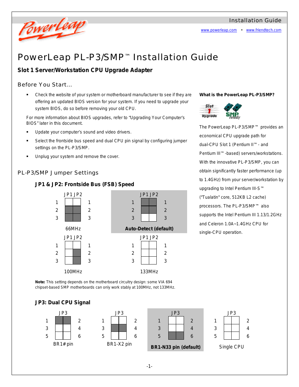 PowerLeap PL-P3/SMP (Page 1)