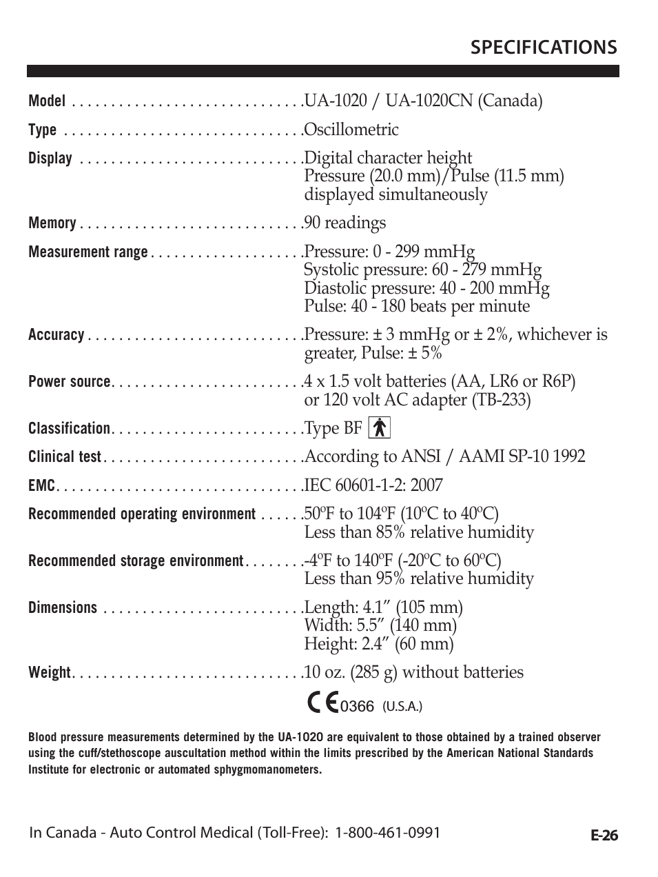 Premier/TriCheck Blood Pressure MOnitor UA-1020 (Page 27)