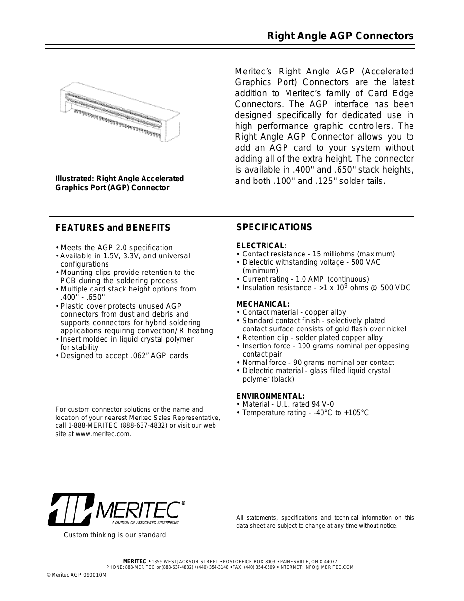 Right Angle AGP Connectors (Page 1)