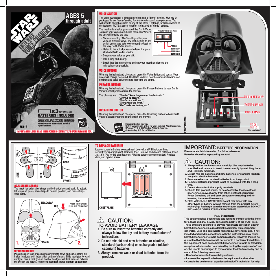 Star Wars Darth Vader Voice Changer 85412 (Page 1)