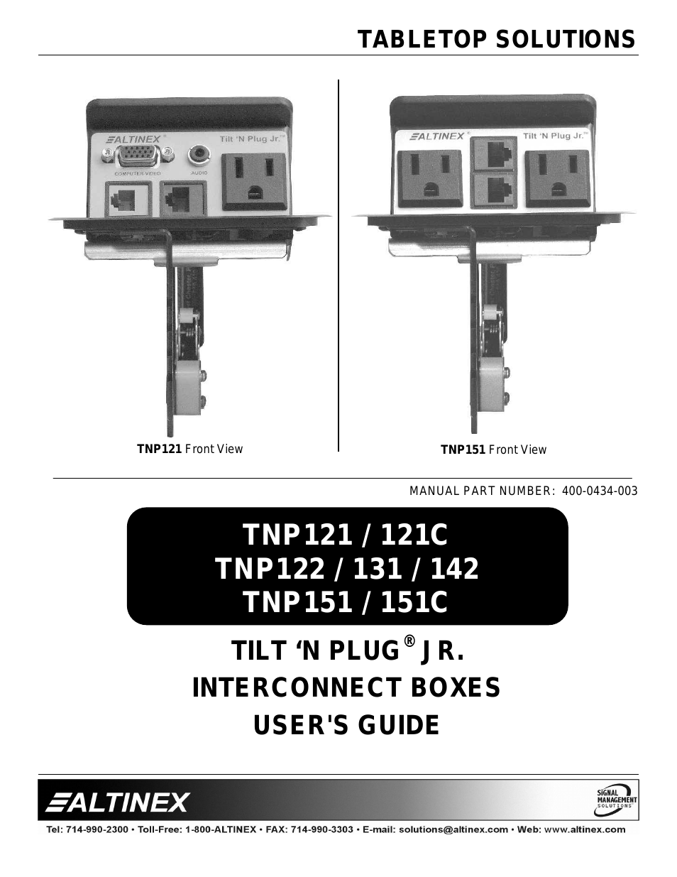 TILT `N PLUG TNP121C (Page 1)
