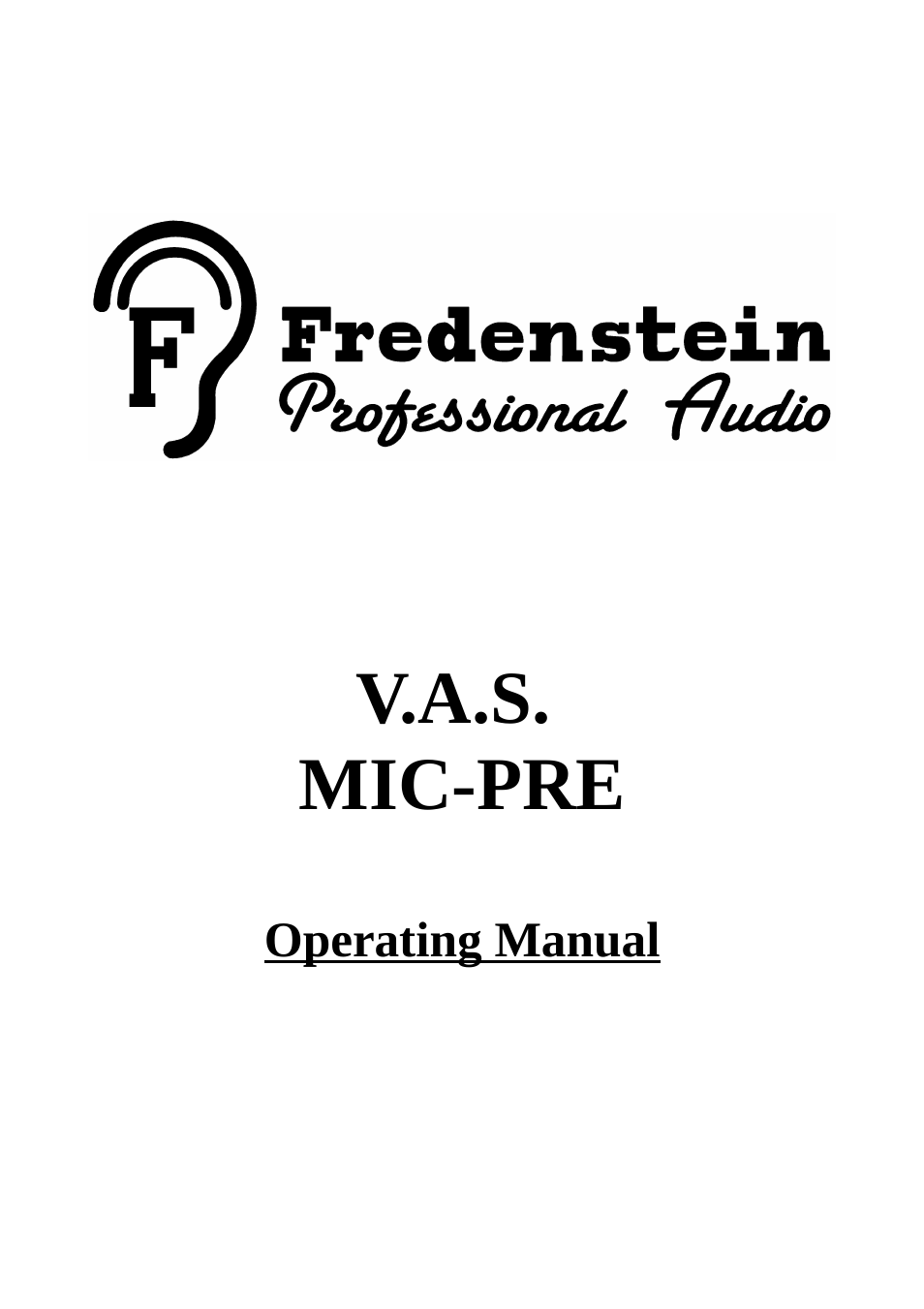 V.A.S. MIC-PRE (Page 1)