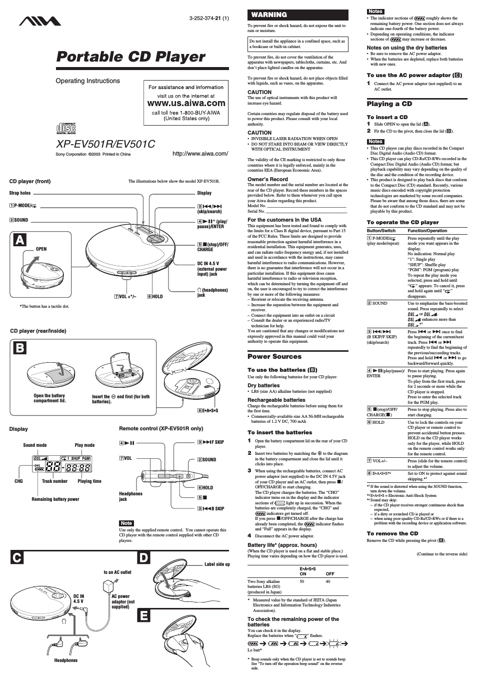 XP-EV501R (Page 1)