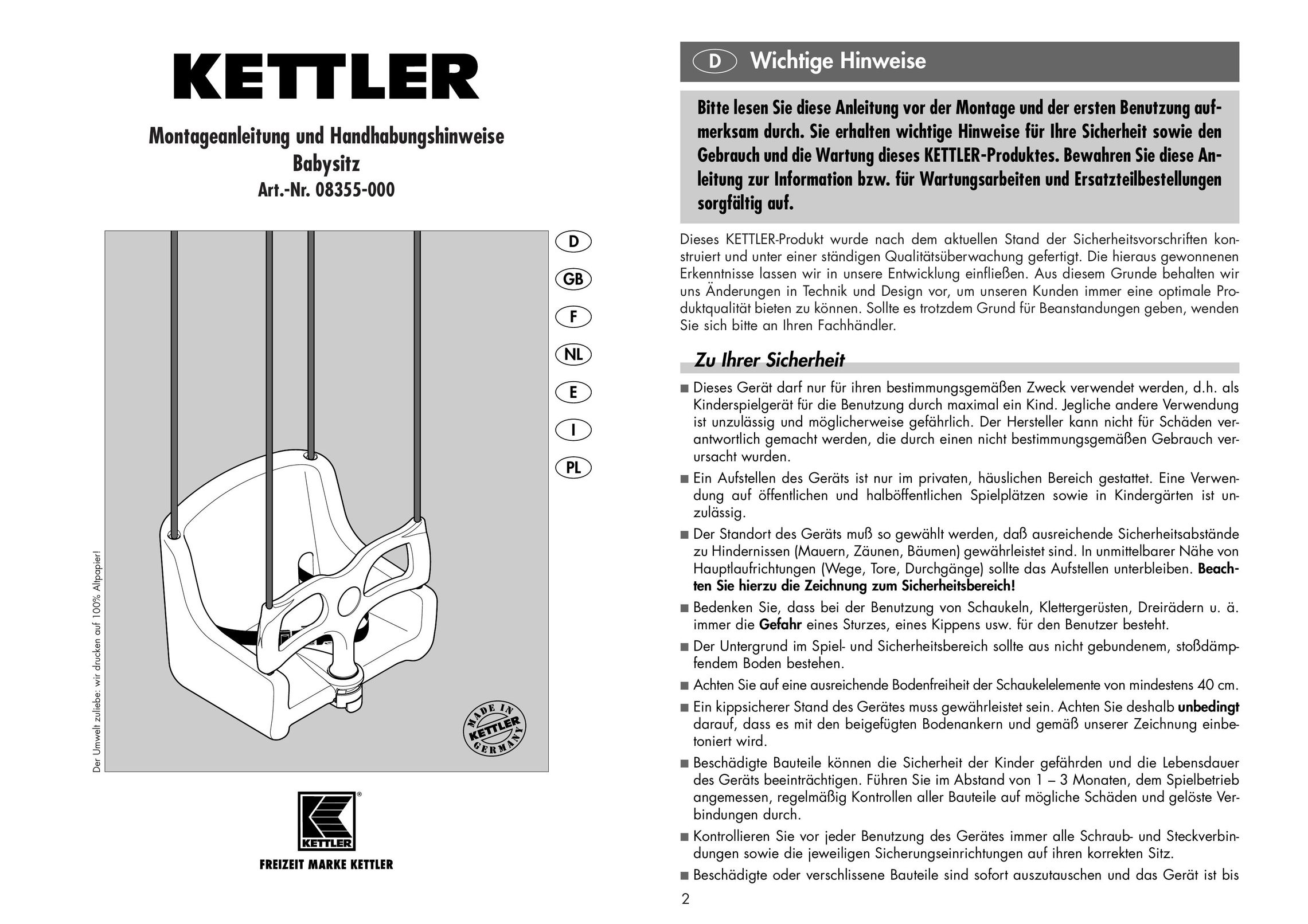 Kettler 08355-000 Baby Accessories User Manual