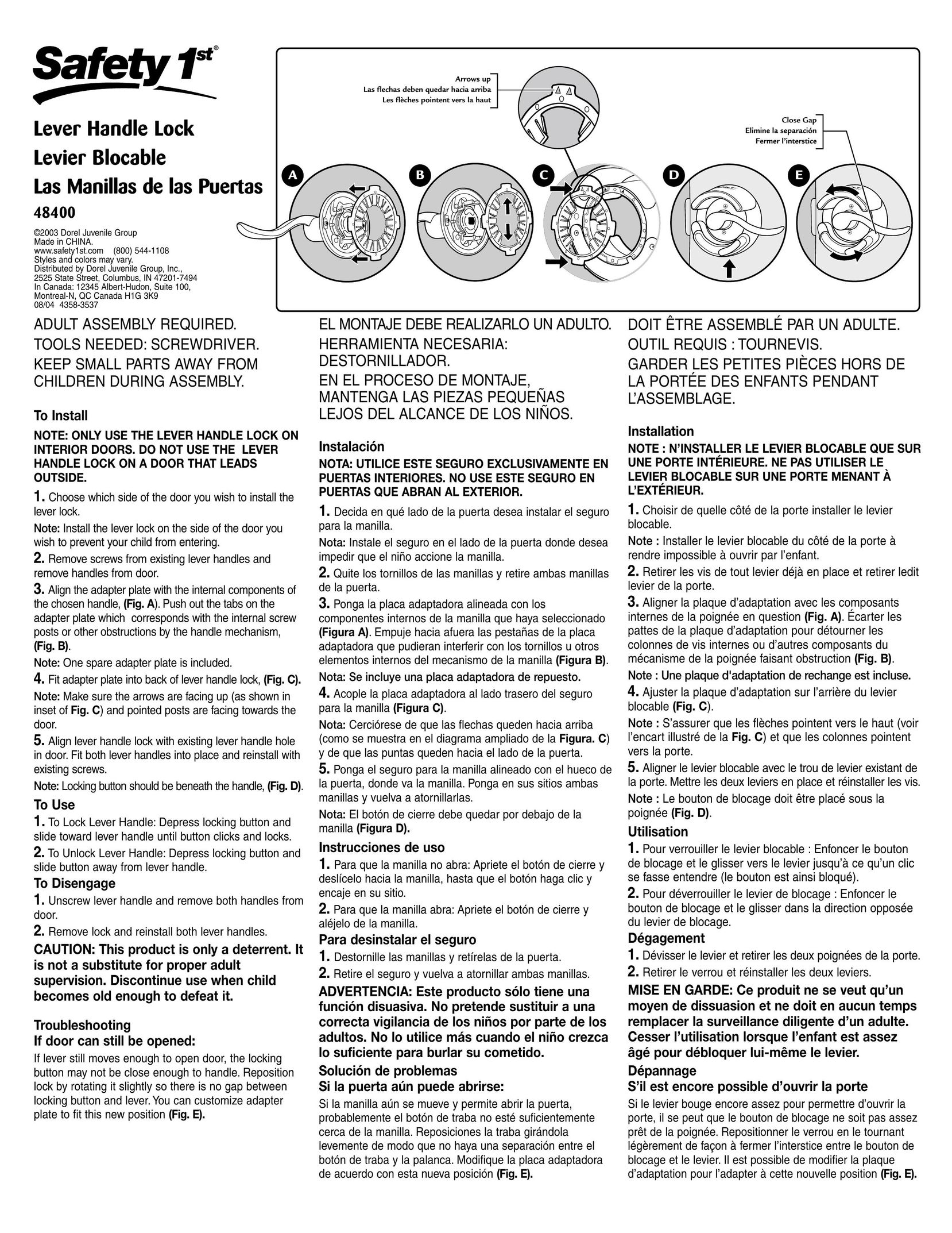 Safety 1st 48400 Baby Accessories User Manual