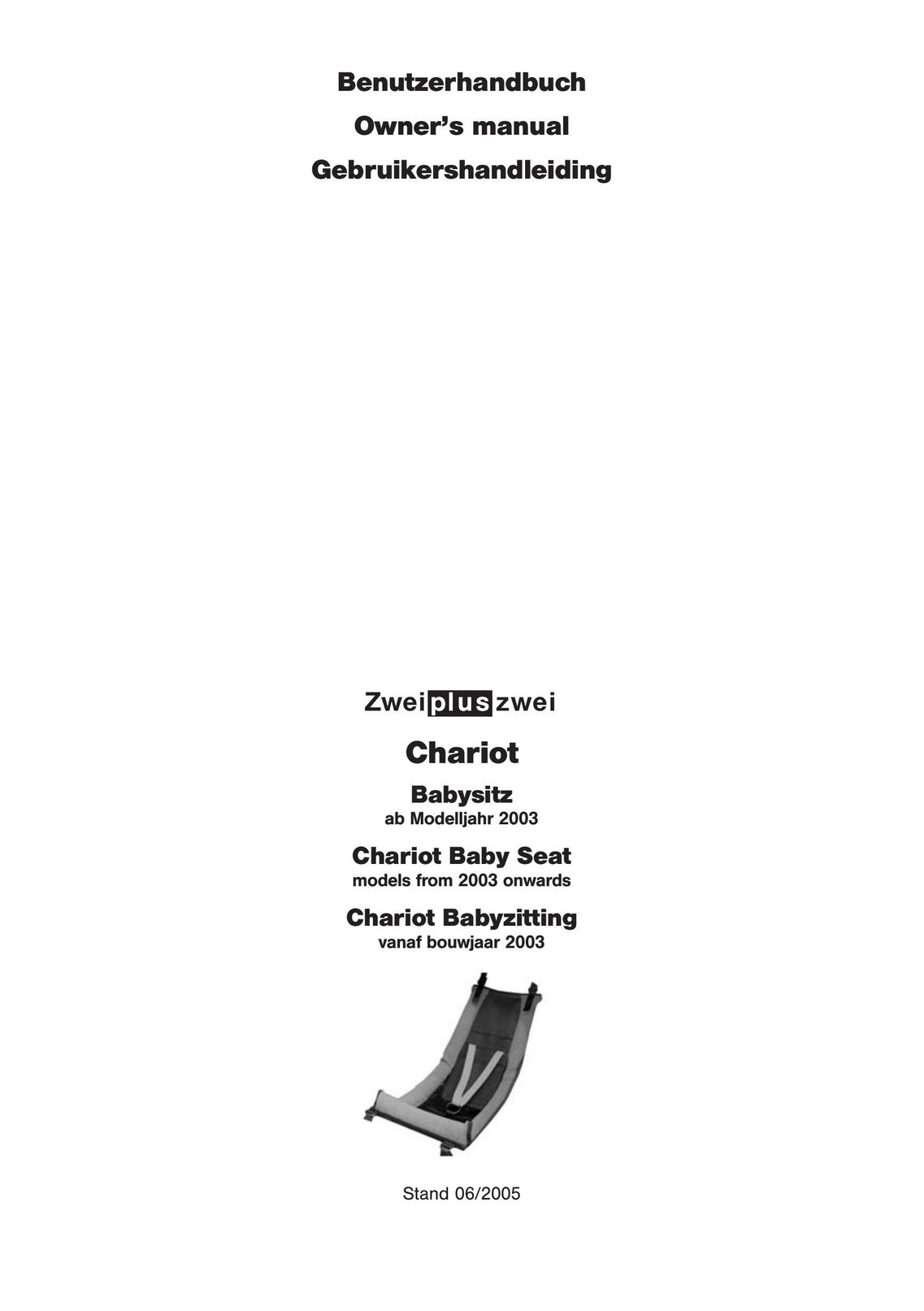 Chariot Carriers 2003 Baby Carrier User Manual