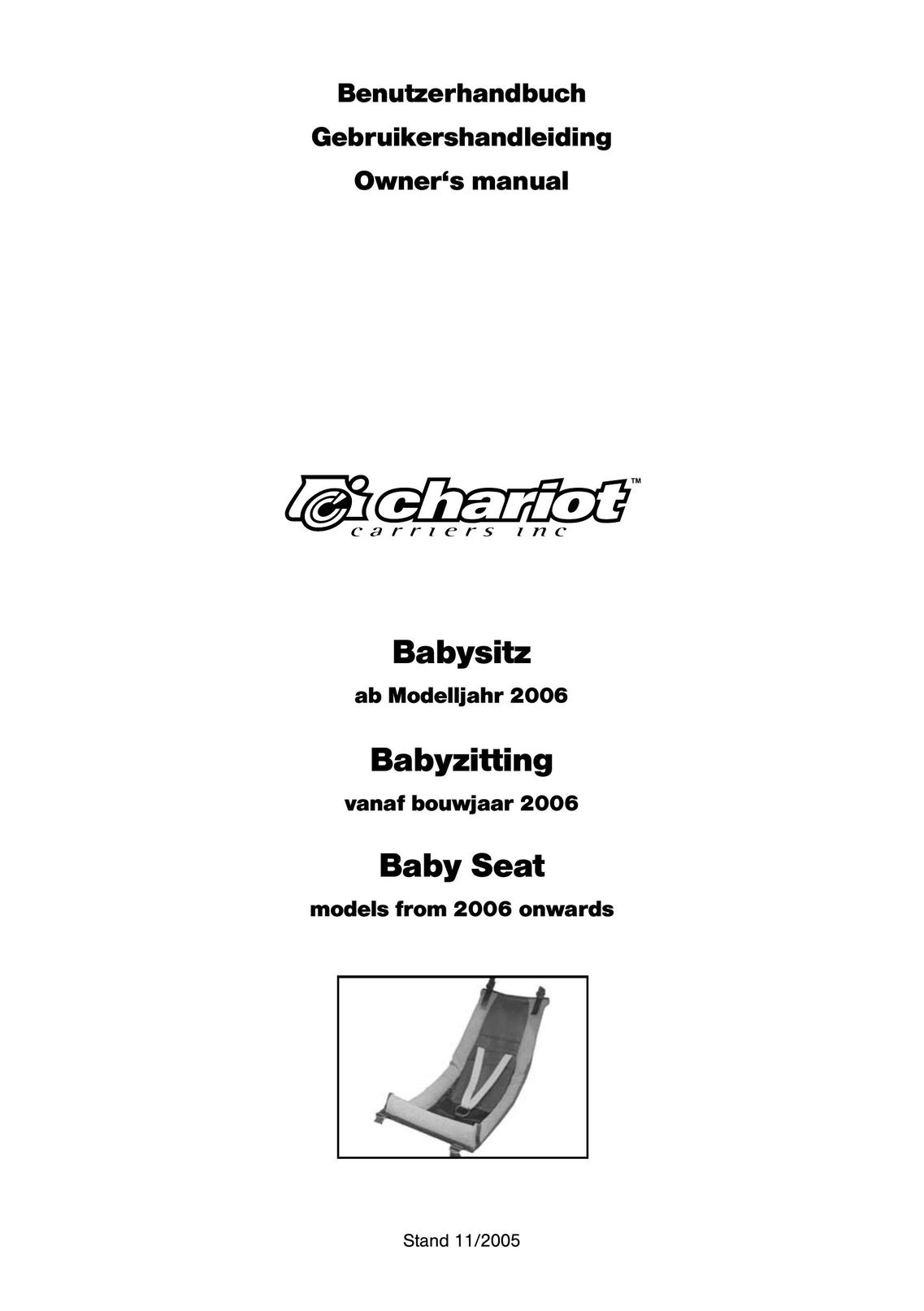 Chariot Carriers Chariot Baby Seat Baby Carrier User Manual