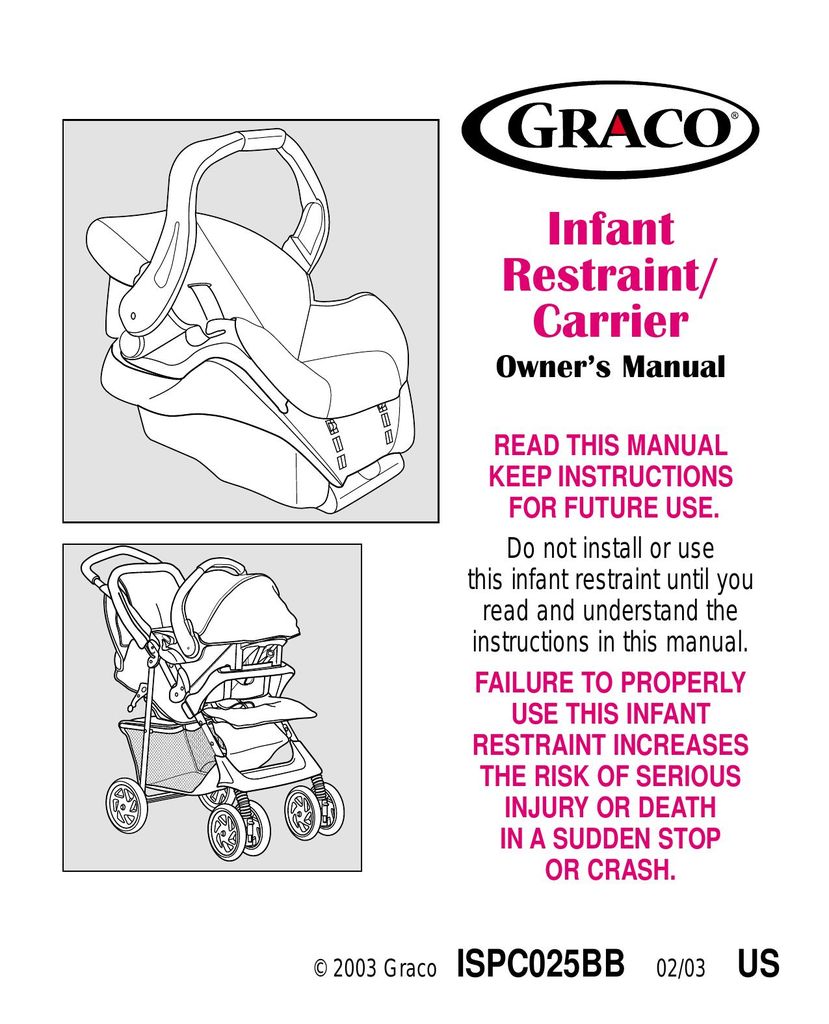 Graco 8603COR Baby Carrier User Manual