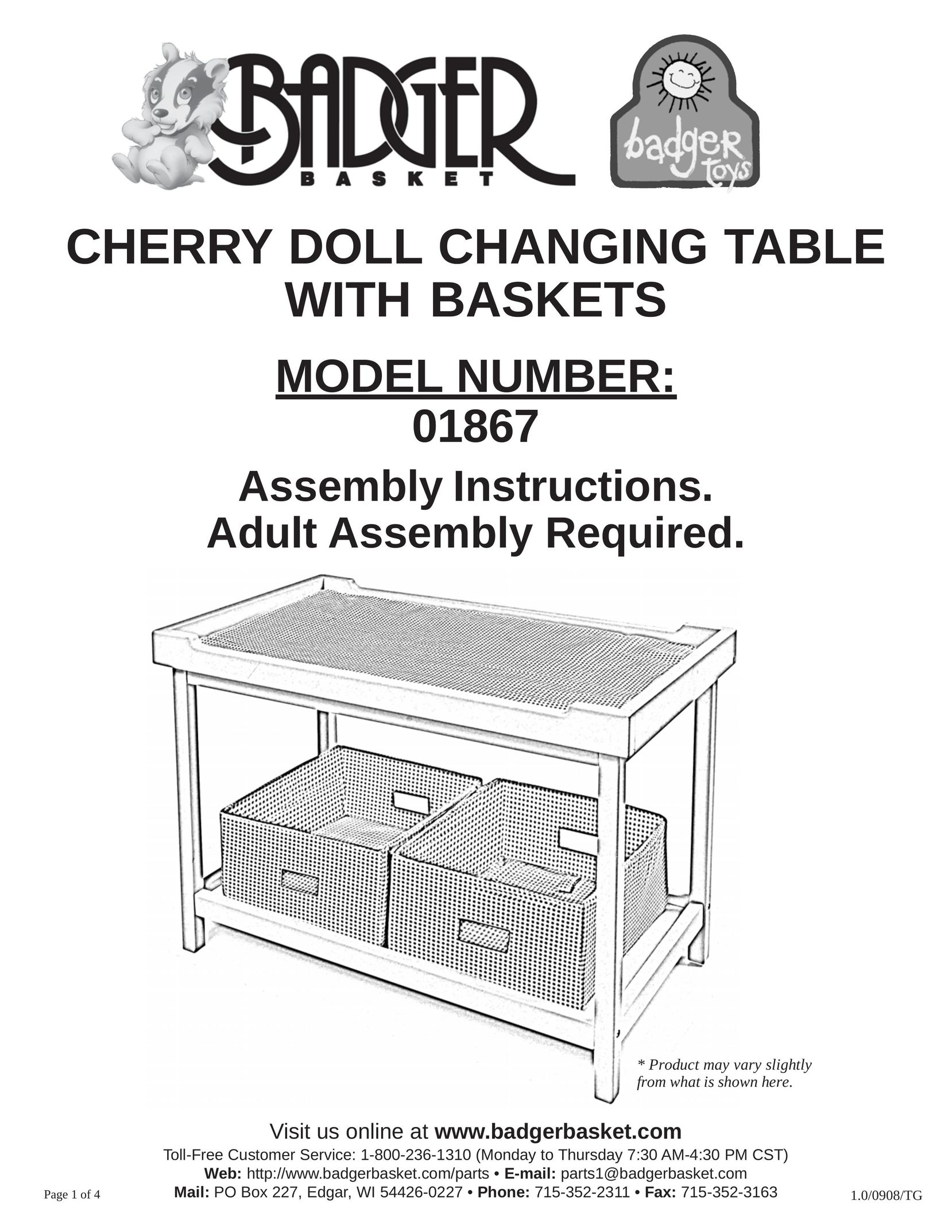 Badger Basket 01867 Baby Furniture User Manual