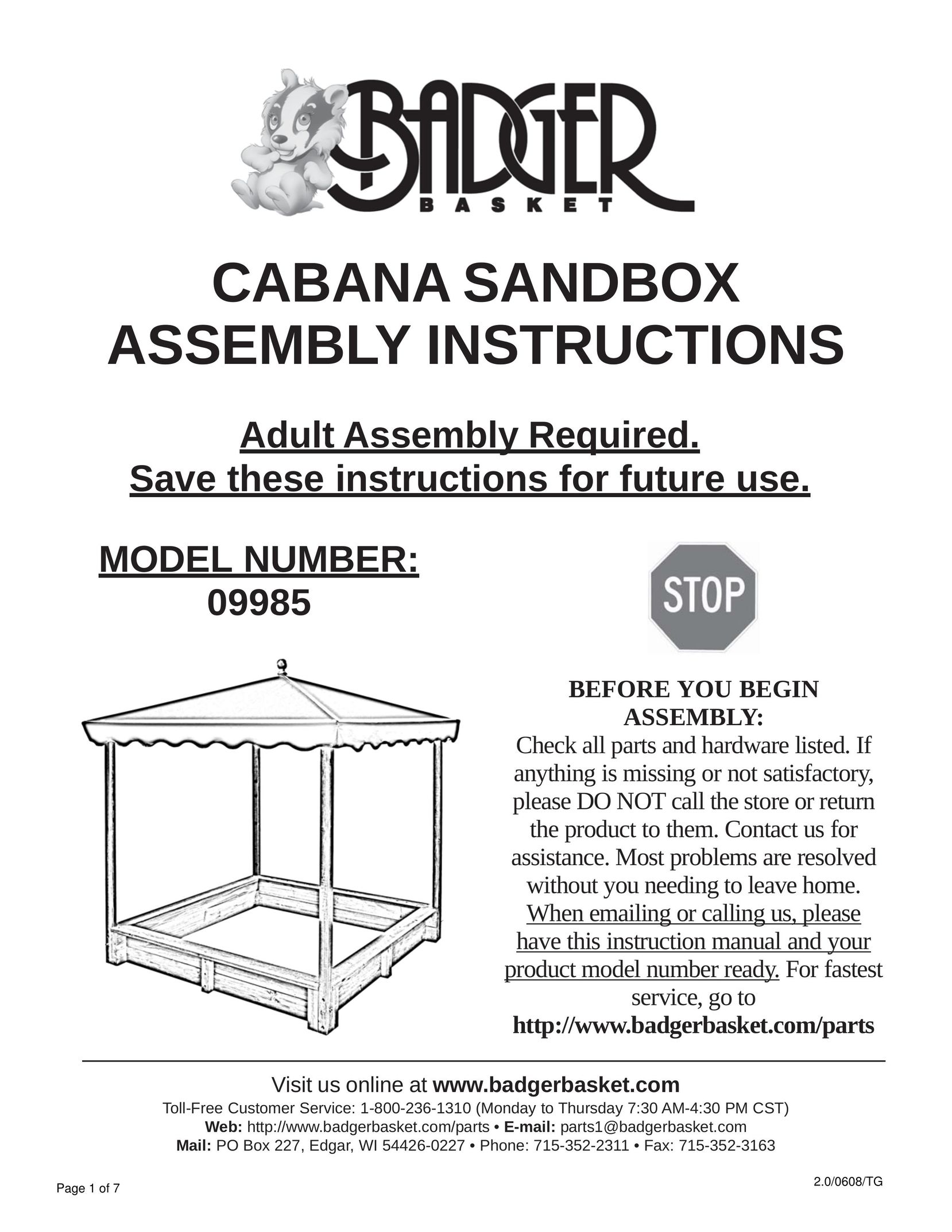 Badger Basket 09985 Baby Furniture User Manual