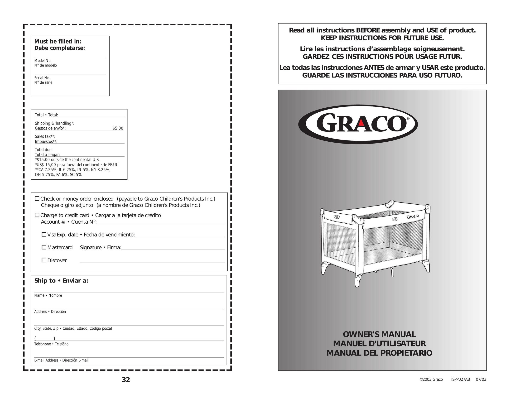 Graco ISPP027AB Baby Furniture User Manual