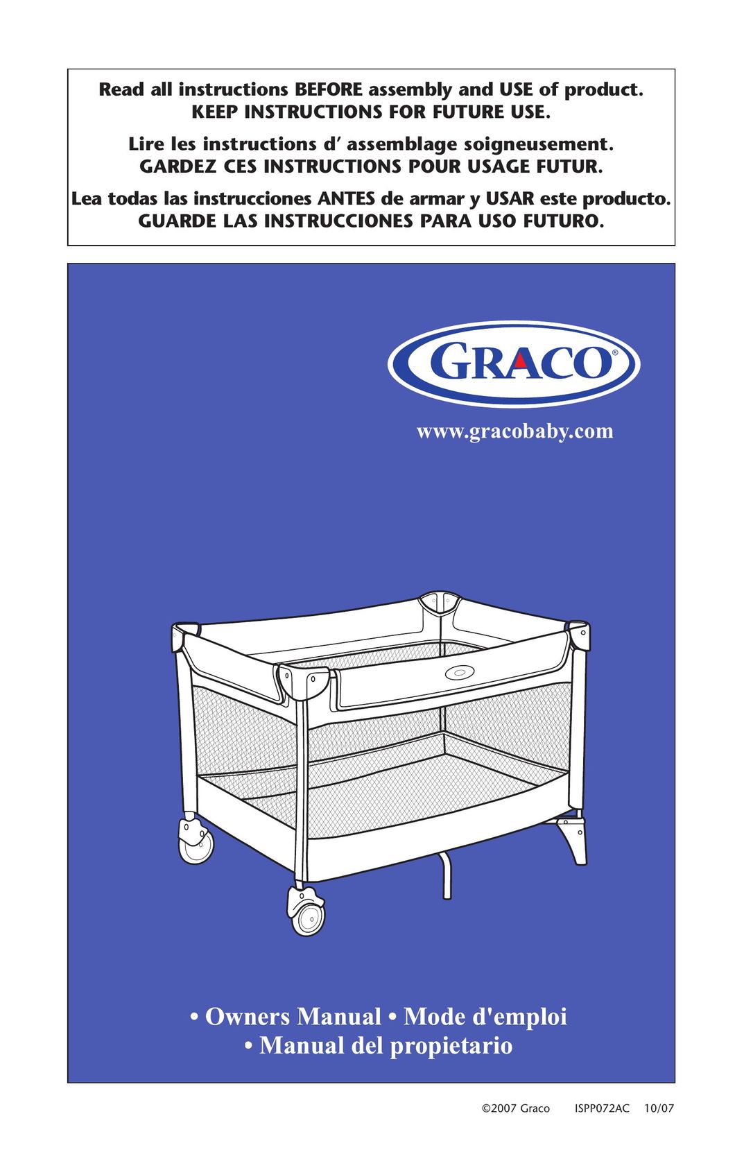 Graco ISPP072AC Baby Gym User Manual