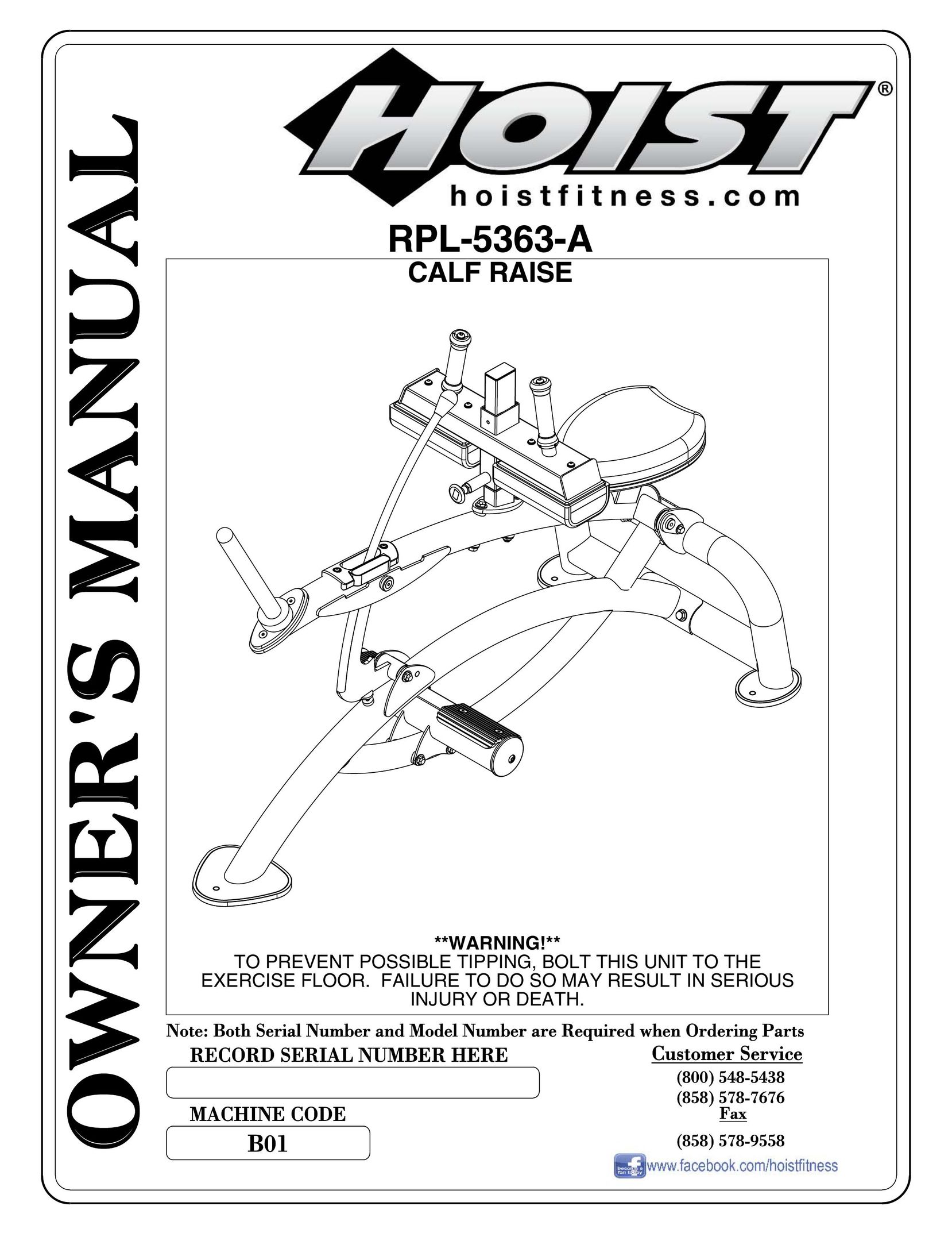 Hoist Fitness RPL-5363-A Baby Gym User Manual