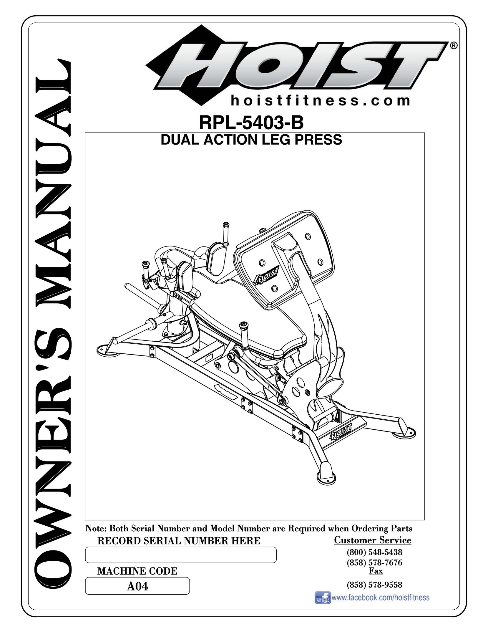 Hoist Fitness RPL-5406-B Baby Gym User Manual