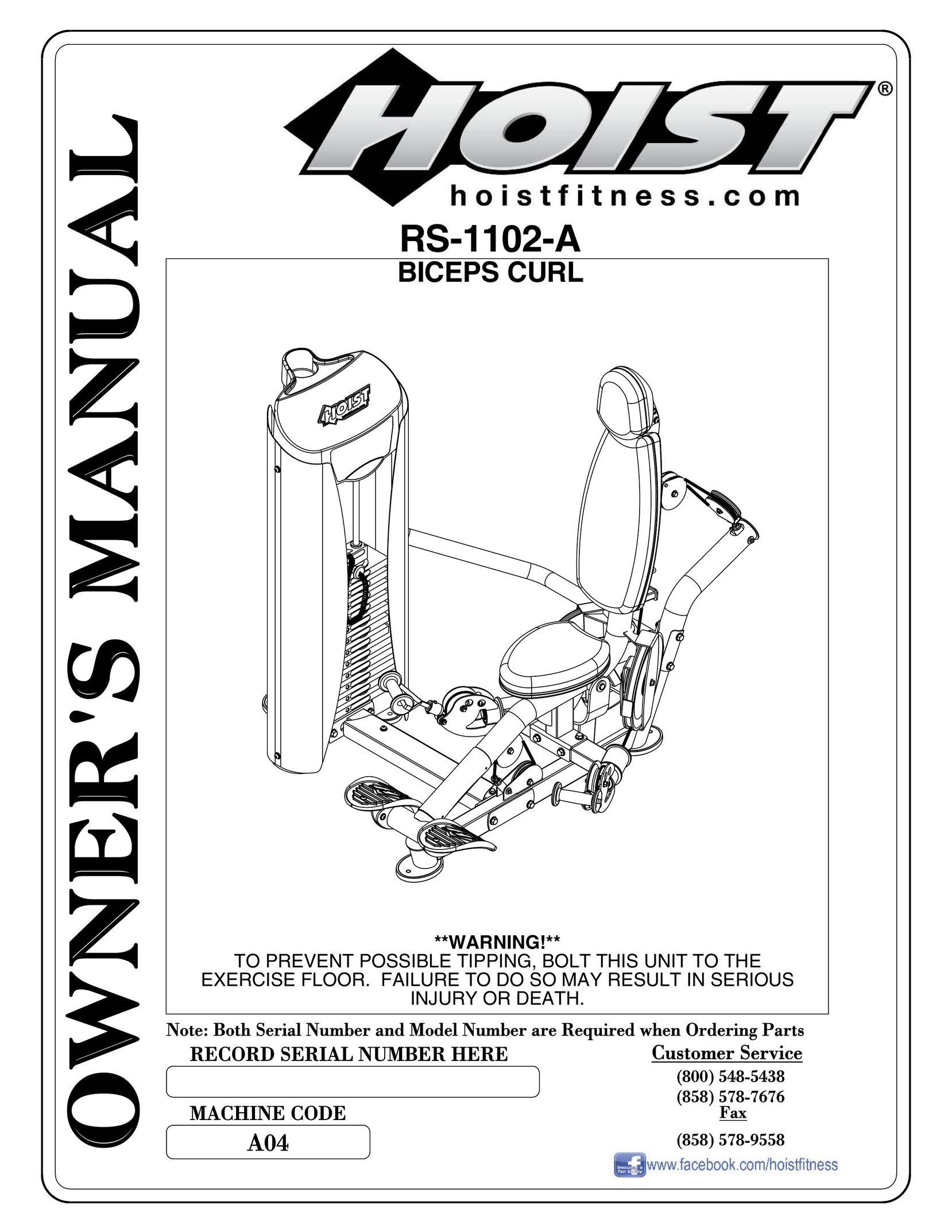 Hoist Fitness RS-1102A Baby Gym User Manual