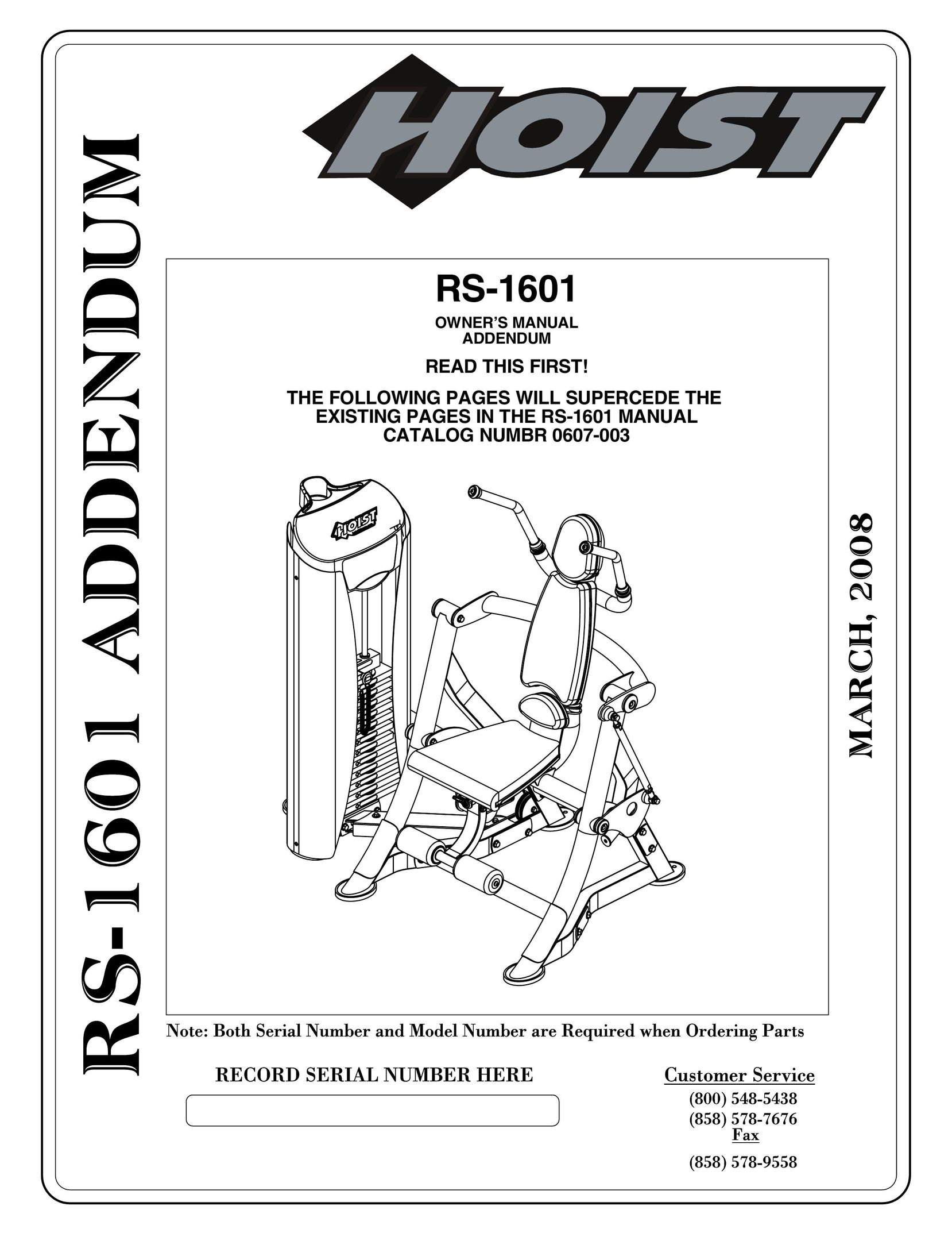 Hoist Fitness RS-1601 Baby Gym User Manual