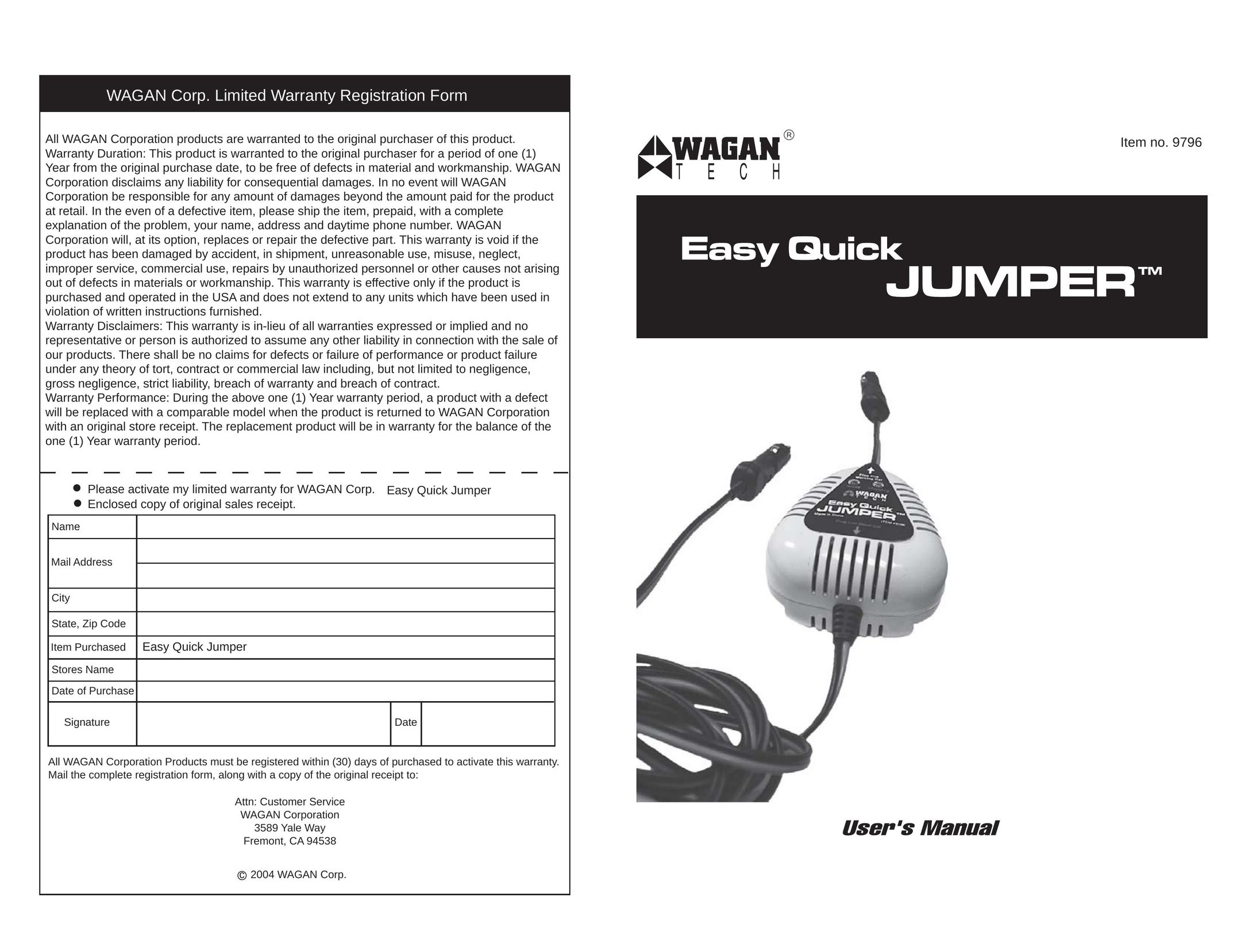 Wagan 9796 Baby Jumper User Manual