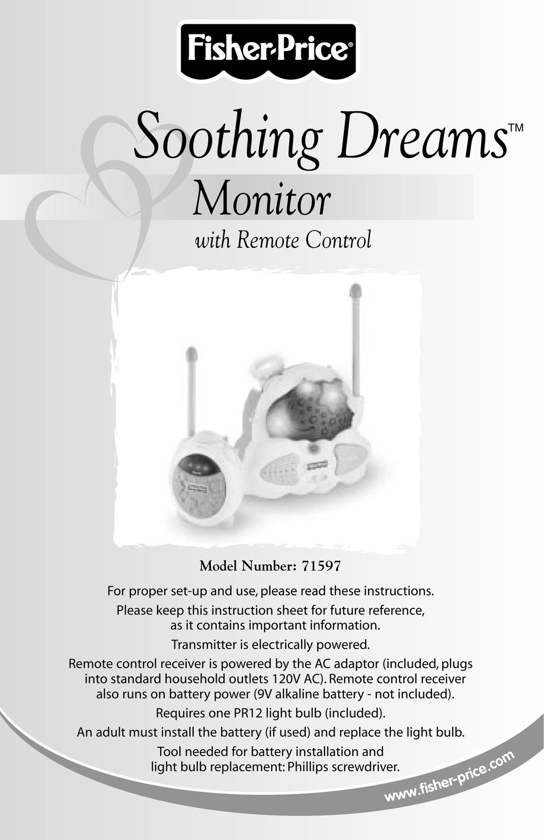 Fisher-Price 71597 Baby Monitor User Manual