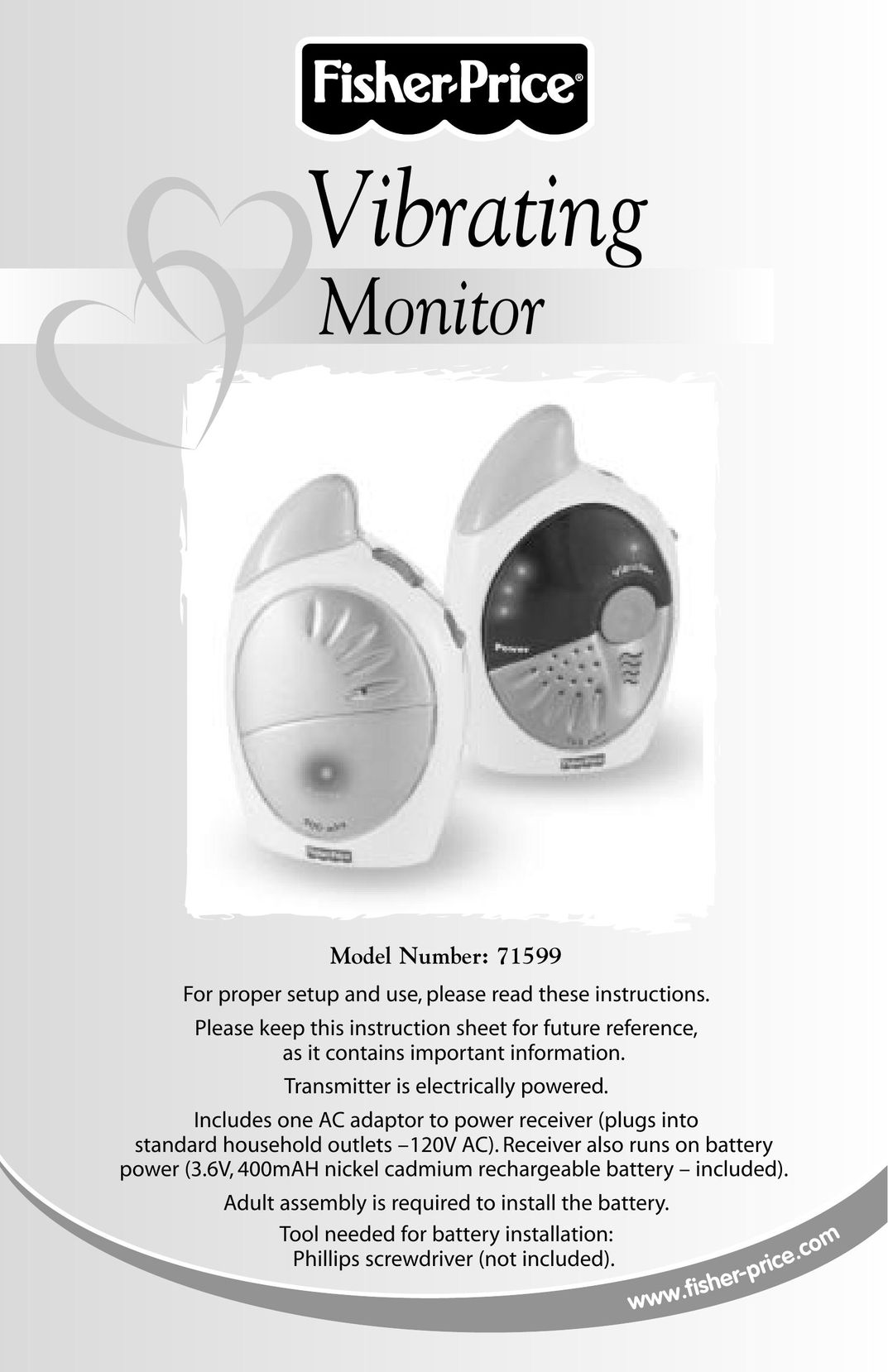 Fisher-Price 71599 Baby Monitor User Manual