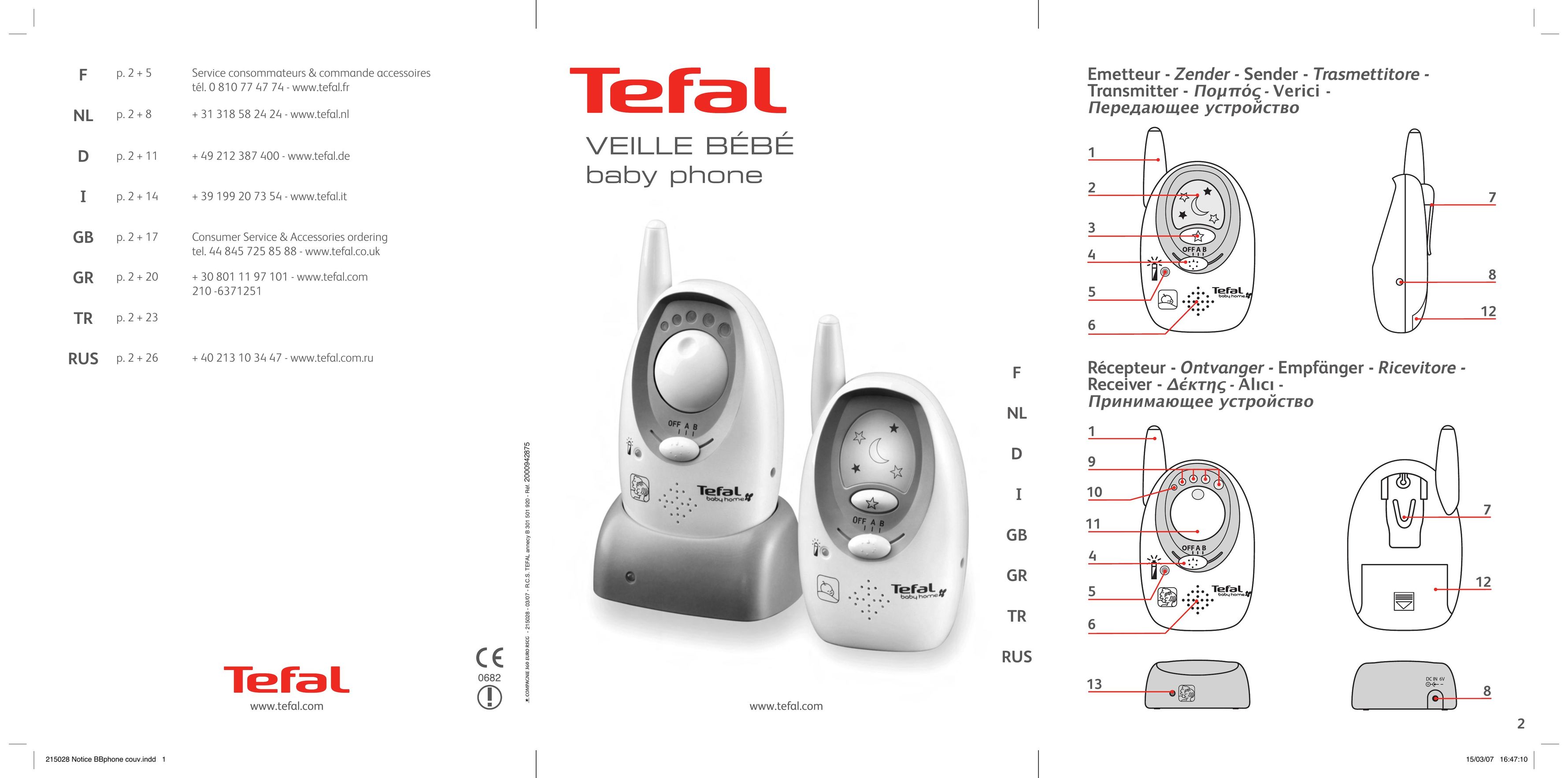 Groupe SEB USA - T-FAL VEILLE BB Baby Monitor User Manual
