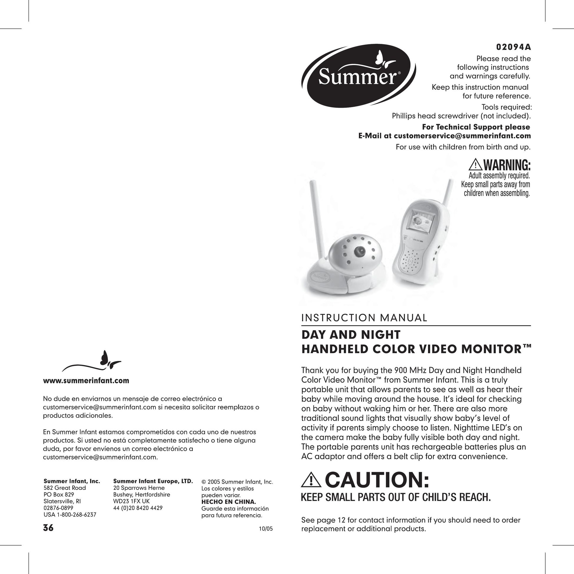 Summer Infant 02094A Baby Monitor User Manual