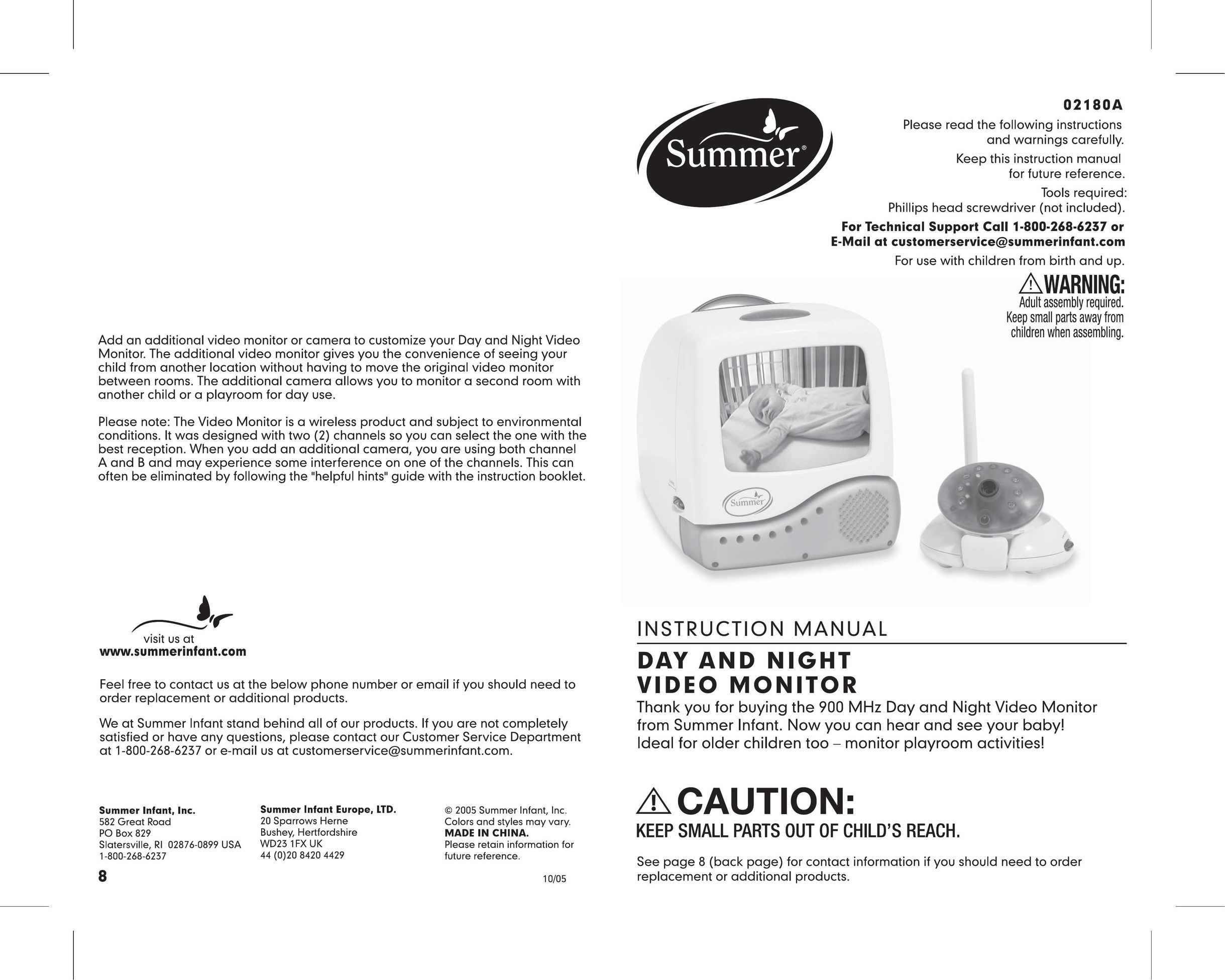 Summer Infant 02180A Baby Monitor User Manual