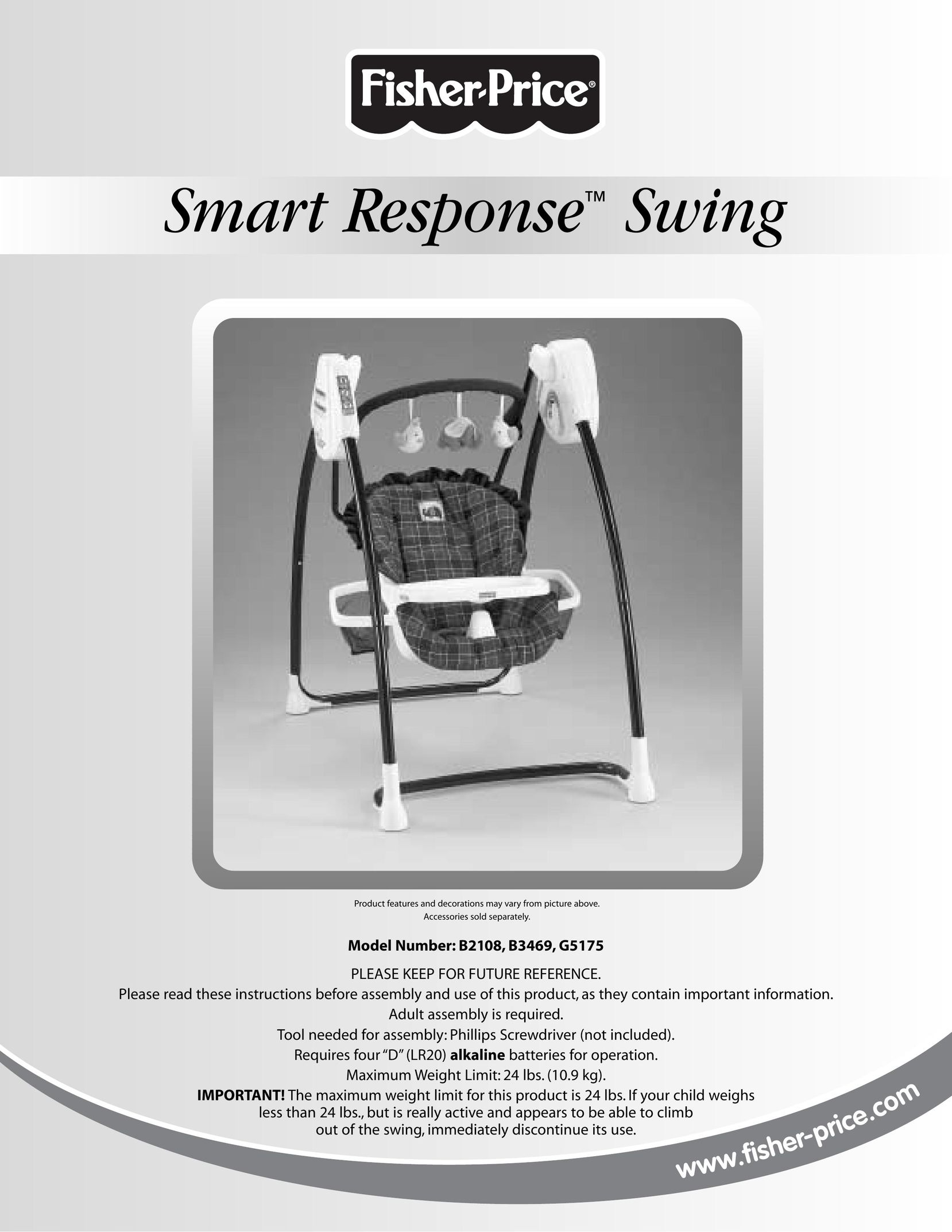 Fisher-Price B2108 Baby Swing User Manual