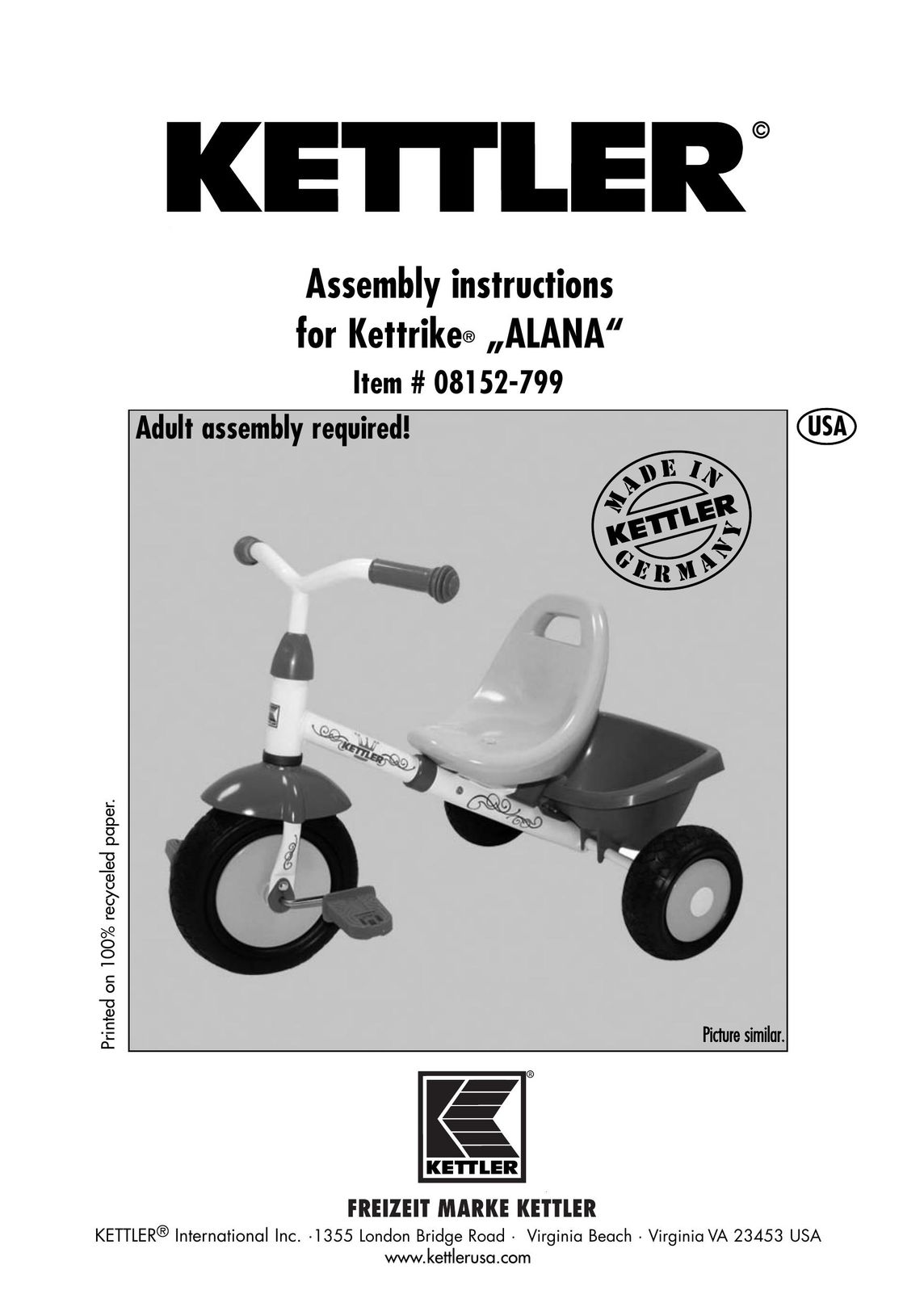 Kettler 08152-799 Baby Toy User Manual