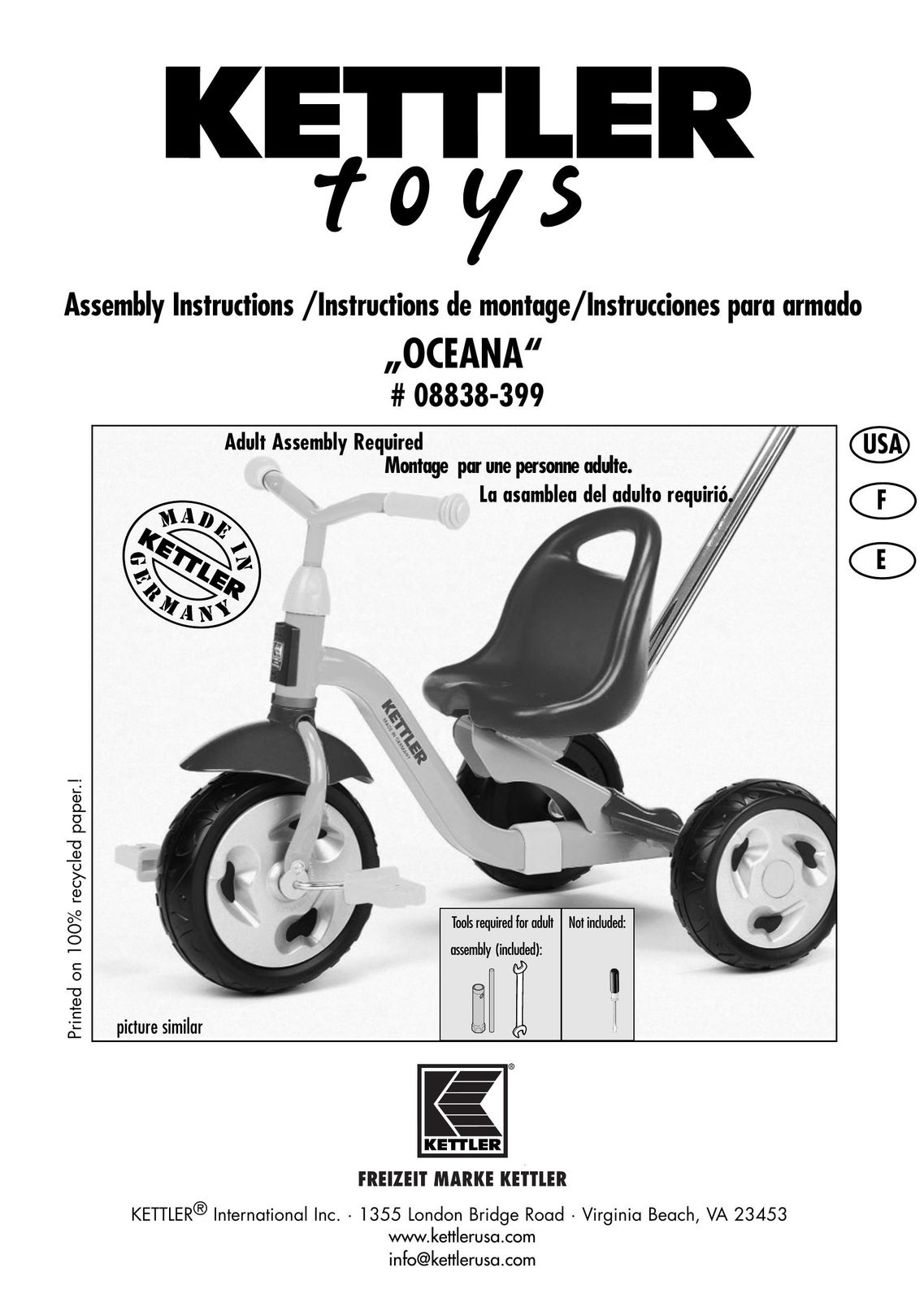 Kettler 08838-399 Baby Toy User Manual