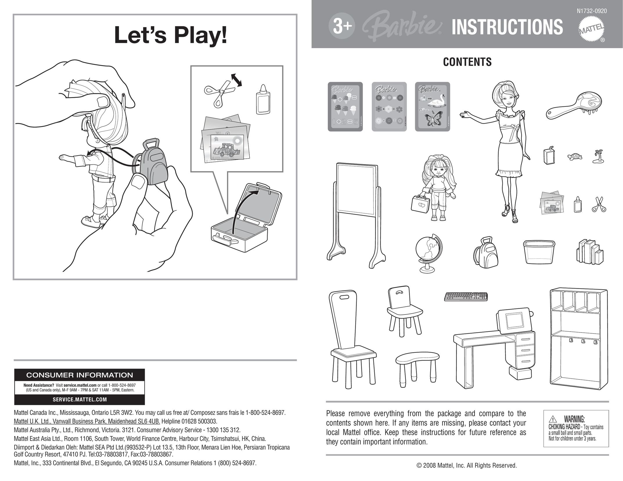 Mattel N1732-0920 Baby Toy User Manual