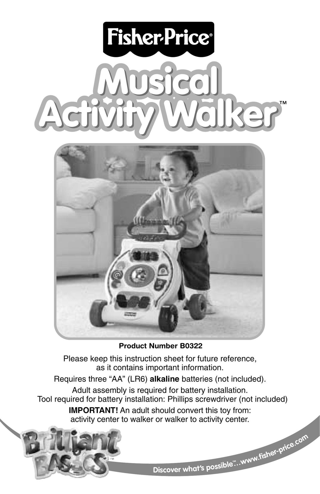 Fisher-Price B0322 Baby Walker User Manual