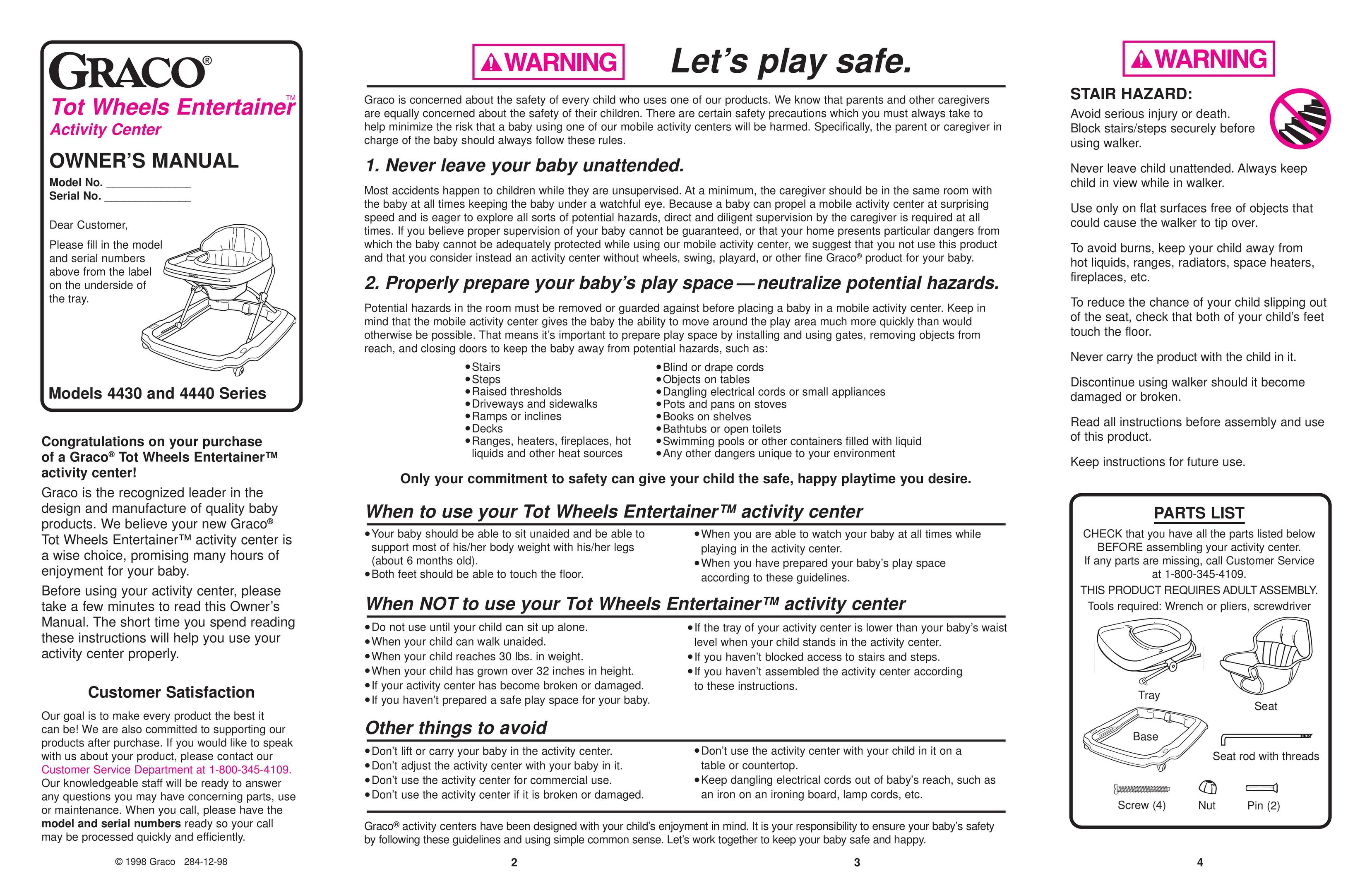 Graco 4430 Baby Walker User Manual