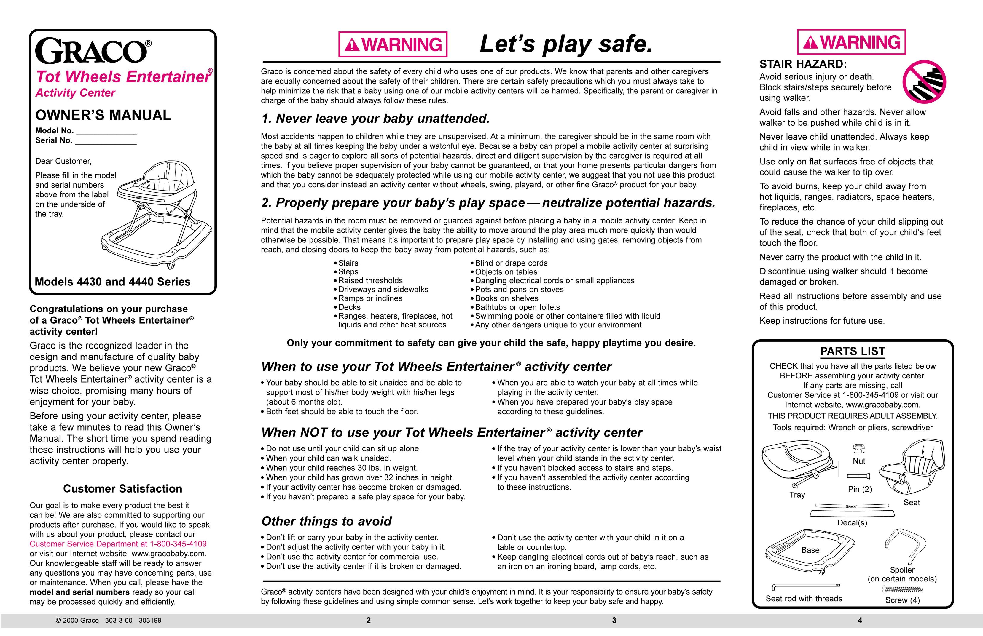 Graco 4440 Baby Walker User Manual