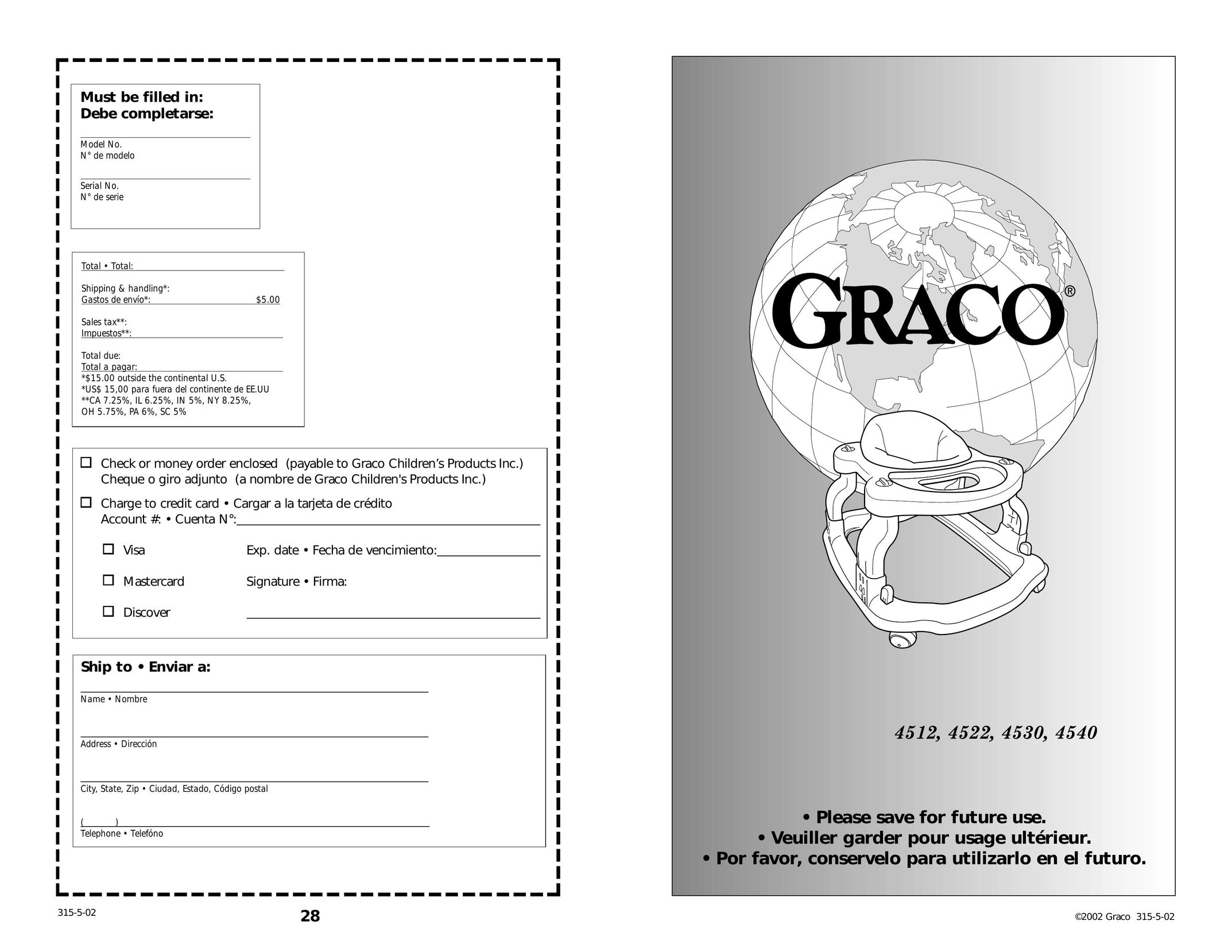 Graco 4512 Baby Walker User Manual