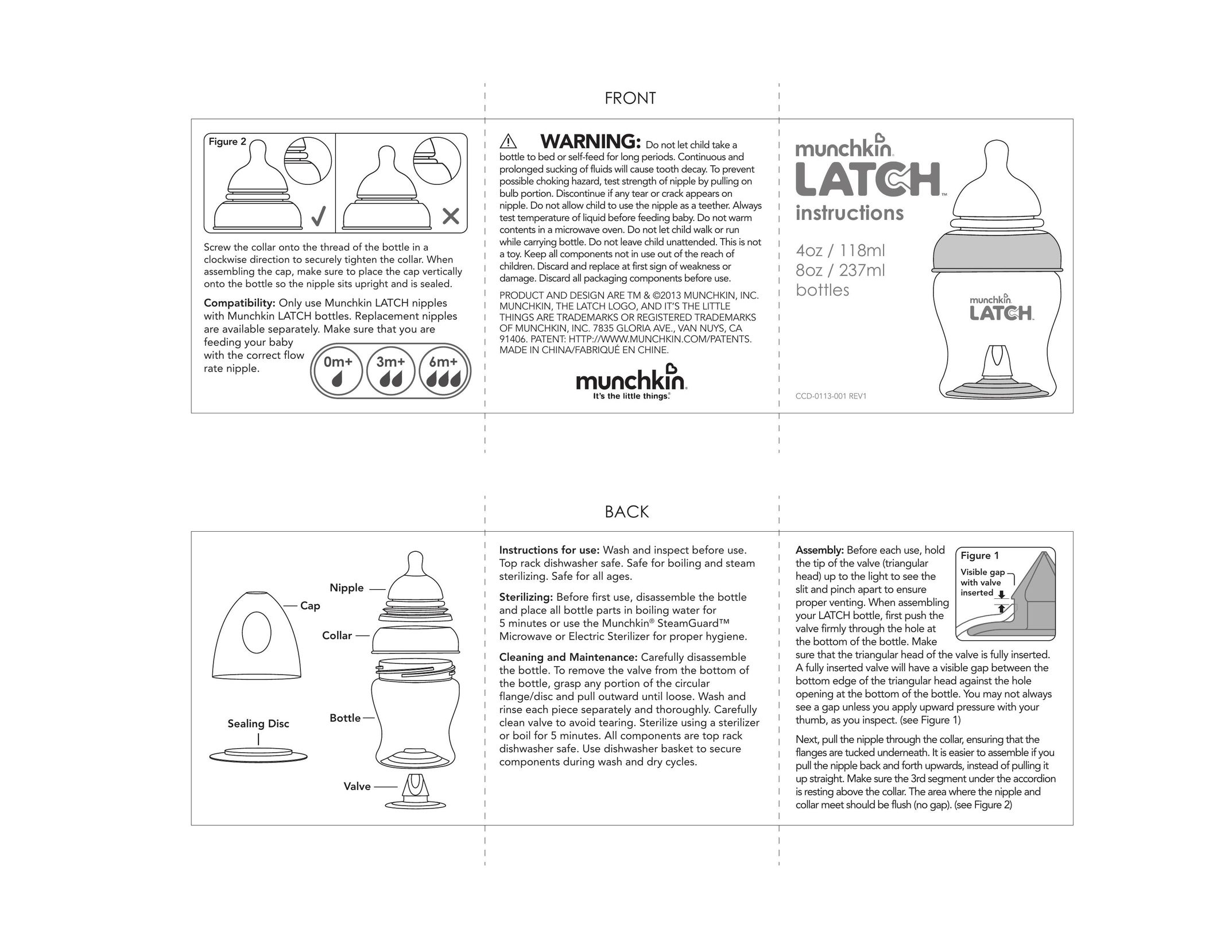 Munchkin CCD-0113-001 REV1 Bottle Warmer User Manual